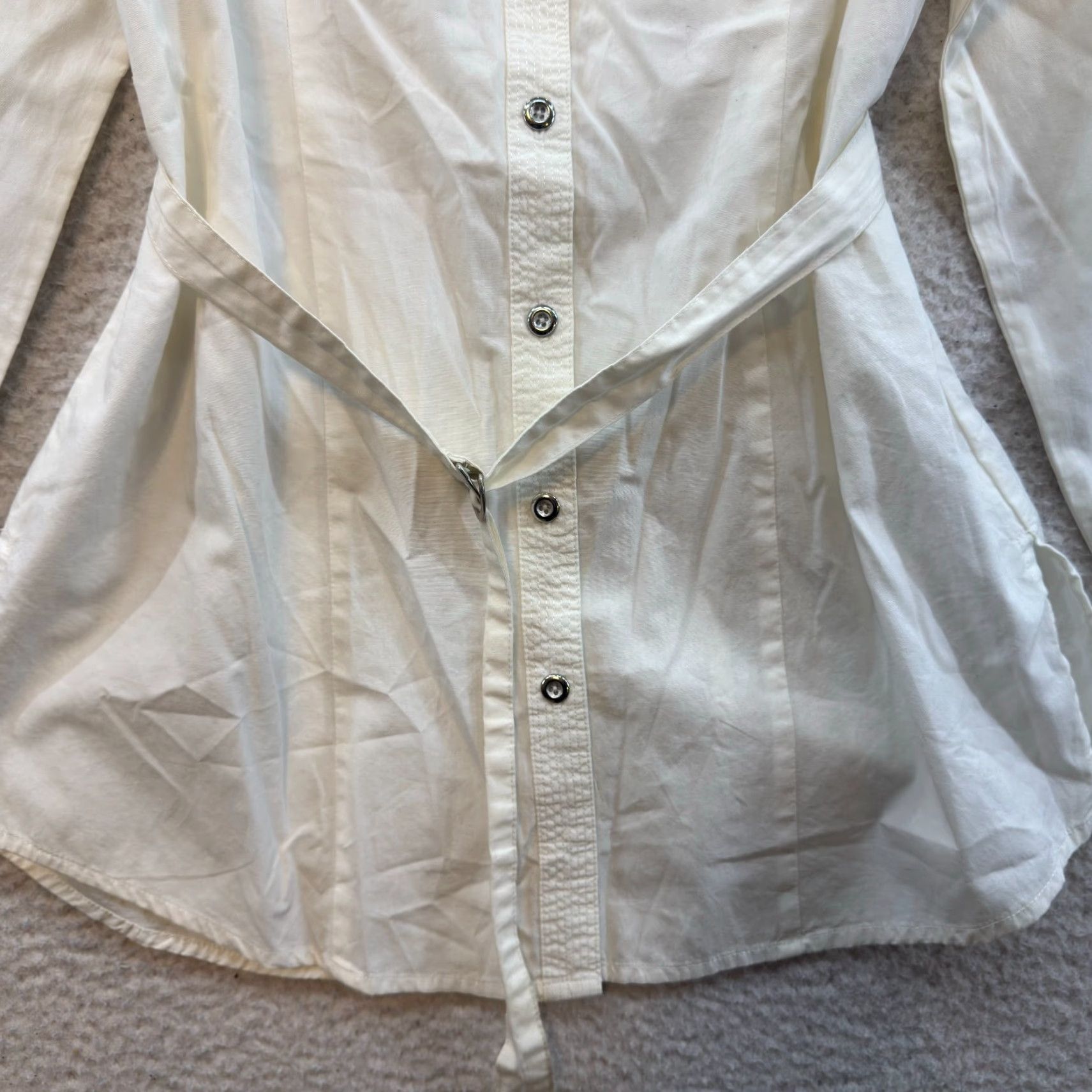 Vintage VINTAGE NEW Y2K Button Up Top Blouse Large White Fairy Grunge Corpcore Office Shirt Womens L Size L / US 10 / IT 46 - 4 Thumbnail