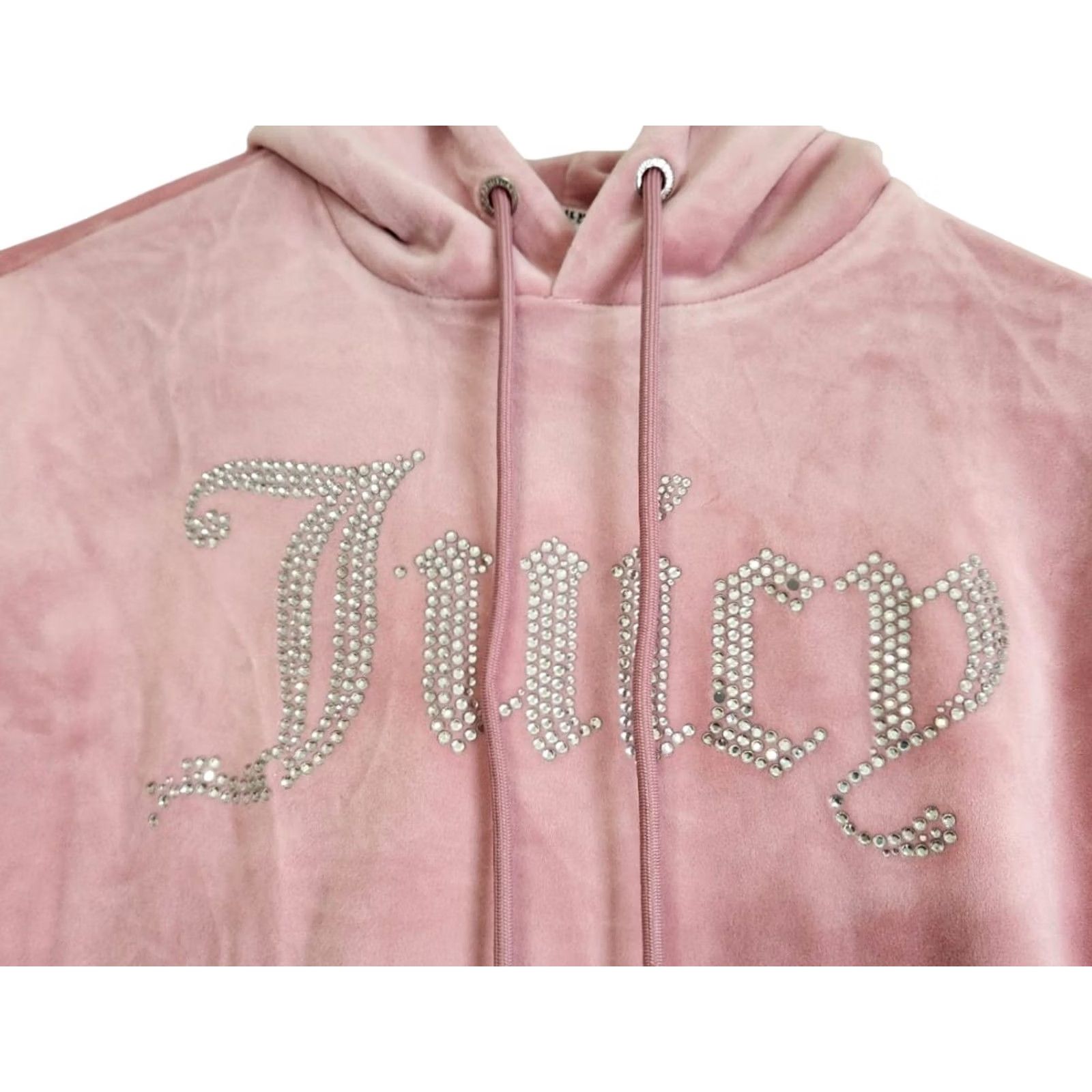 Juicy Couture Hot Pink Velour Hoodie FullZip Embellished Juicy 