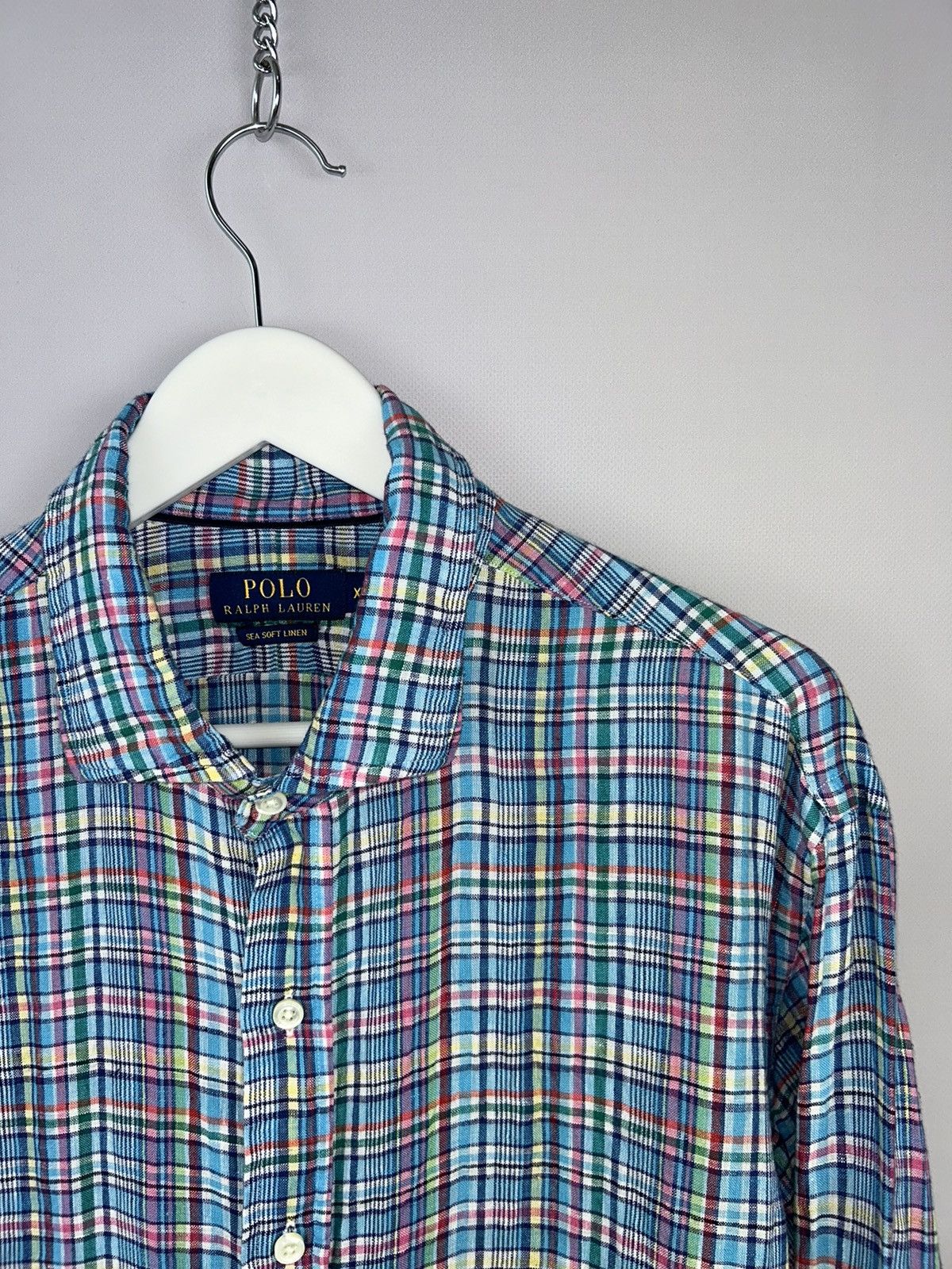 Polo Ralph Lauren Polo Ralph Lauren Sea Soft Linen Check Shirt Size XL Size US XL / EU 56 / 4 - 3 Thumbnail