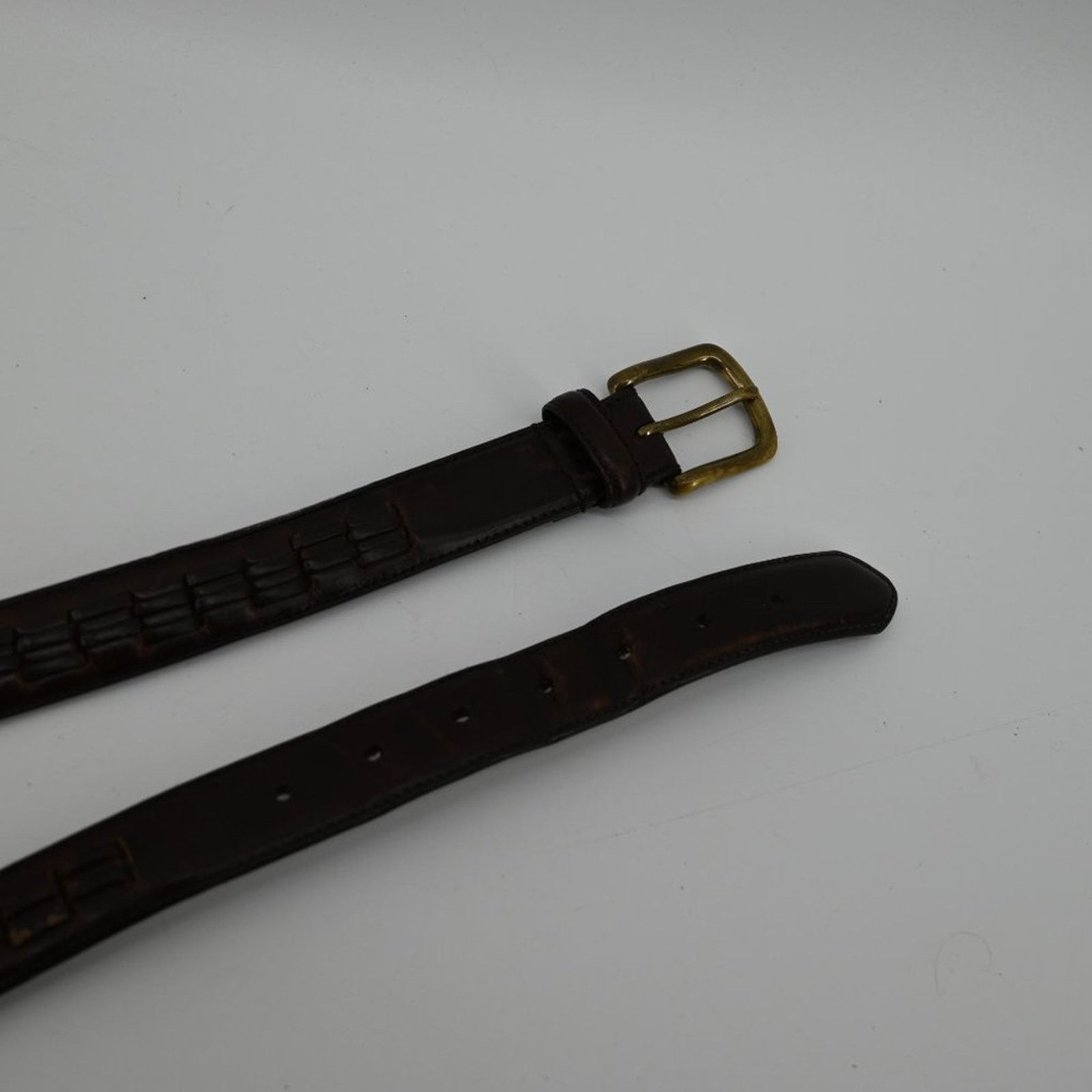 Other Men's Dark Brown Genuine Leather Belt Business Casual 46 Size 46 - 5 Thumbnail