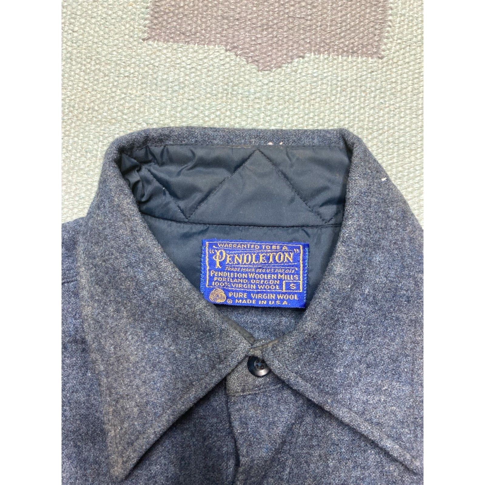 Pendleton VINTAGE Pendleton Shirt Mens Long Sleeve Button-Up Blue Gray One Pocket S Small Size US S / EU 44-46 / 1 - 7 Thumbnail