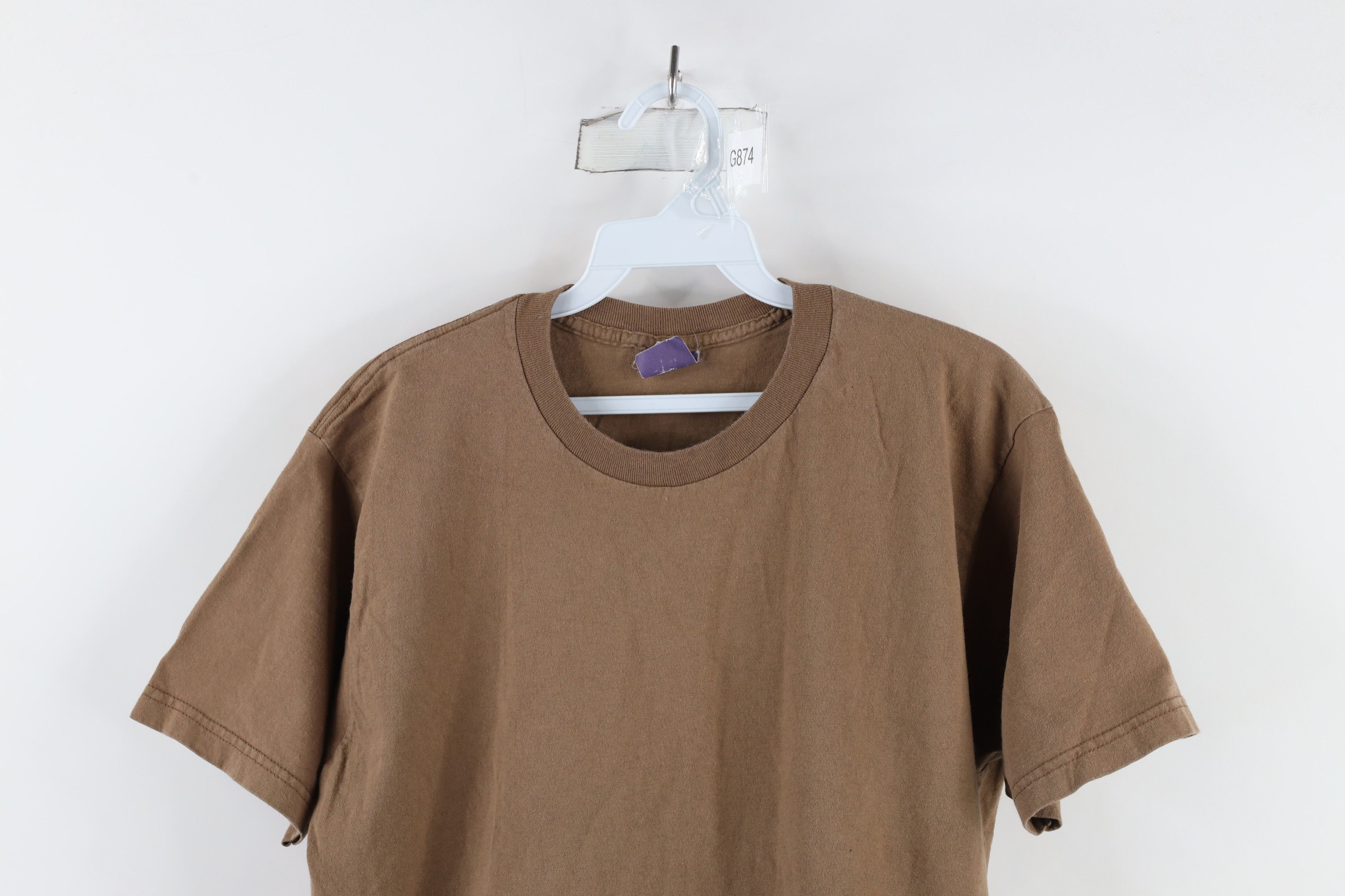 Vintage Vintage 90s Streetwear Short Sleeve T-Shirt Brown Cotton USA Size US L / EU 52-54 / 3 - 2 Thumbnail