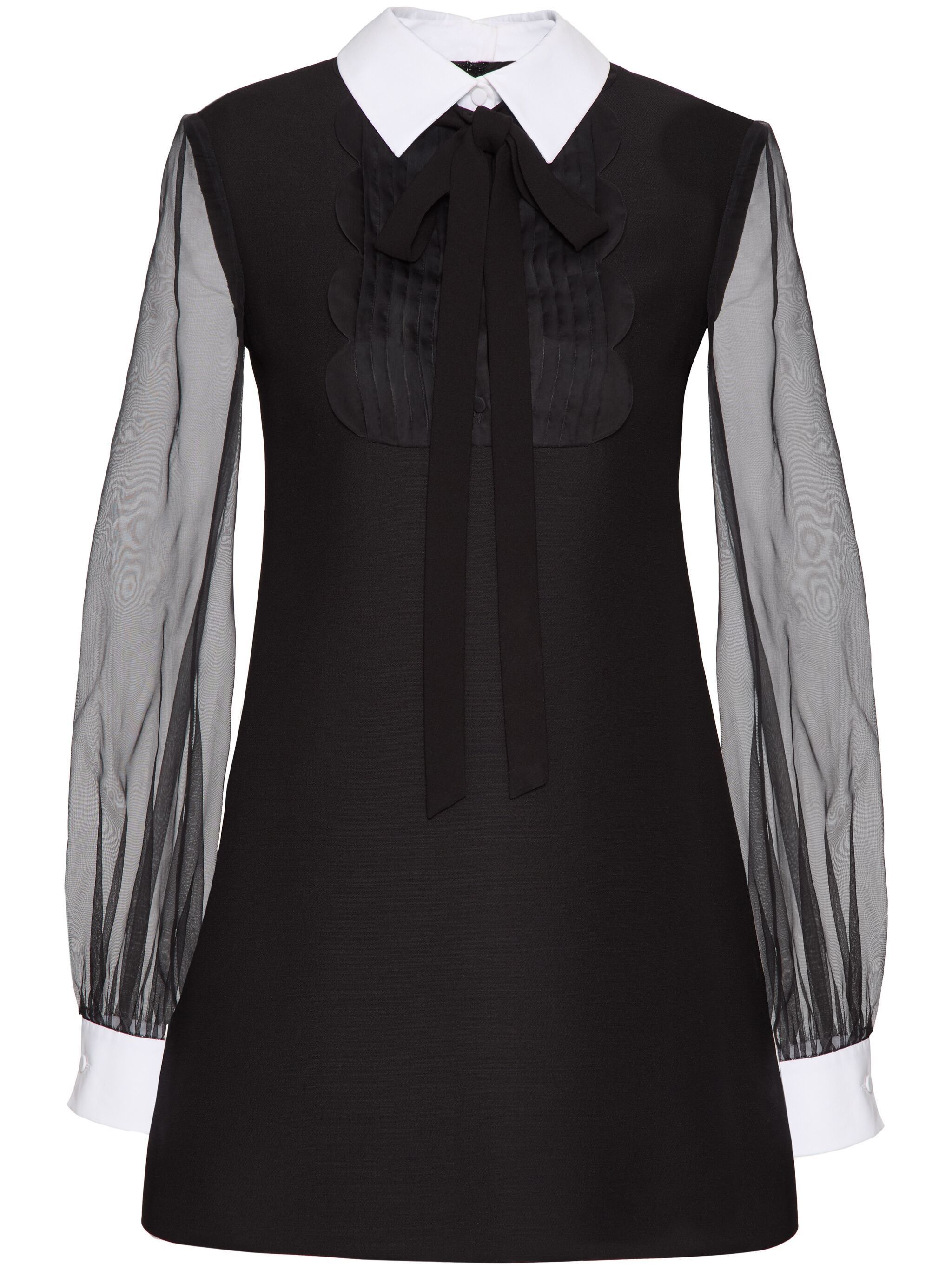 Valentino o1s22i1n0924 Crepe Couture Mini Dress in Black Size M / US 6-8 / IT 42-44 - 1 Thumbnail