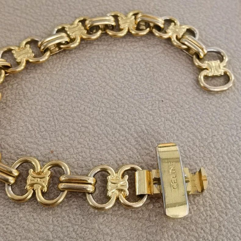 Celine Vintage Celine Gold Baroque Bracelet Size ONE SIZE - 4 Thumbnail