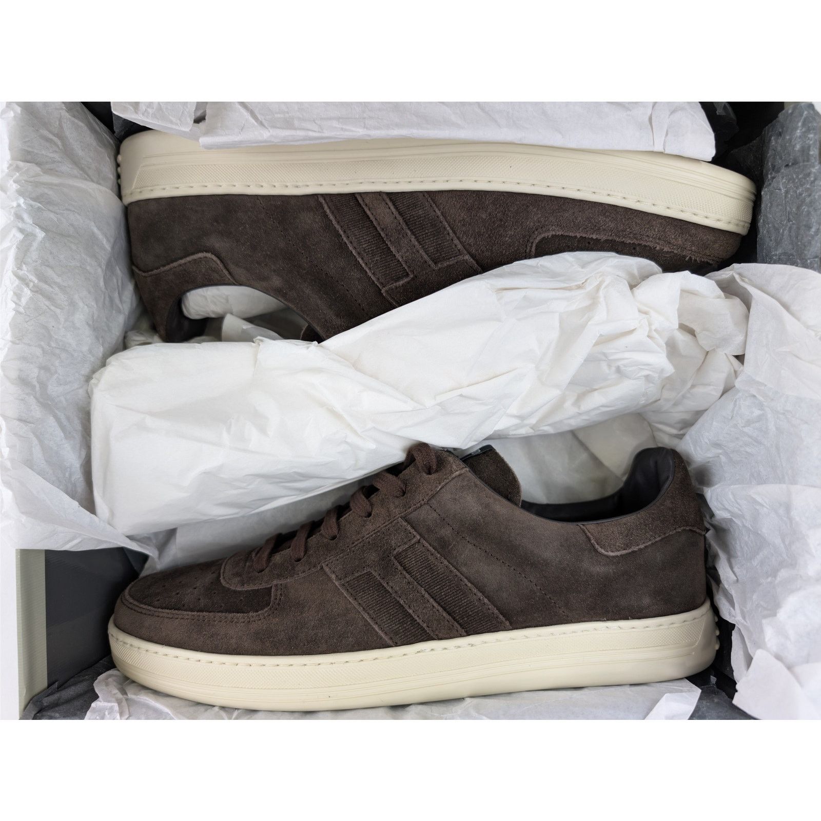 Tom Ford o1rshd1 Suede Low top Sneakers shoe in Dark Brown Size US 11 / EU 44 - 19 Thumbnail