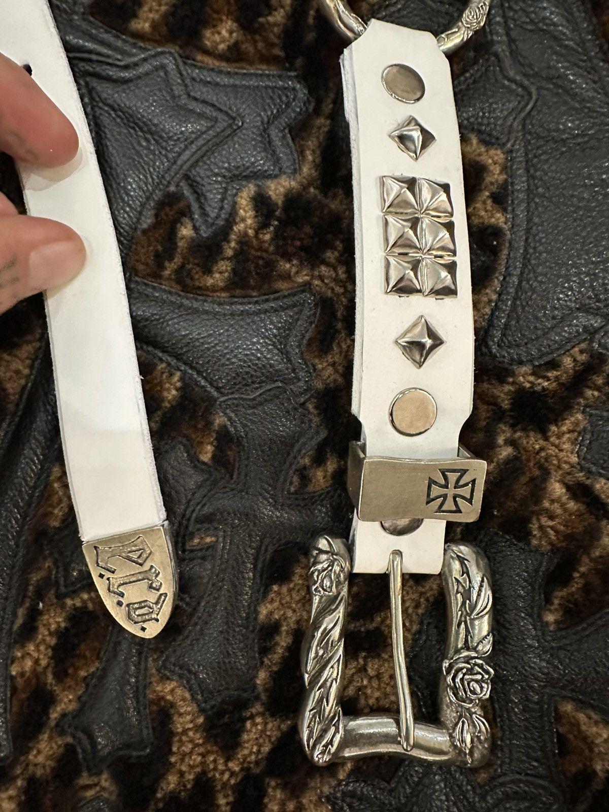 Enfants Riches Deprimes ERD WHITE LIMITED EXCLUSIVE PARIS BELT SILVER LEATHER 34-38 Size 36 - 4 Thumbnail