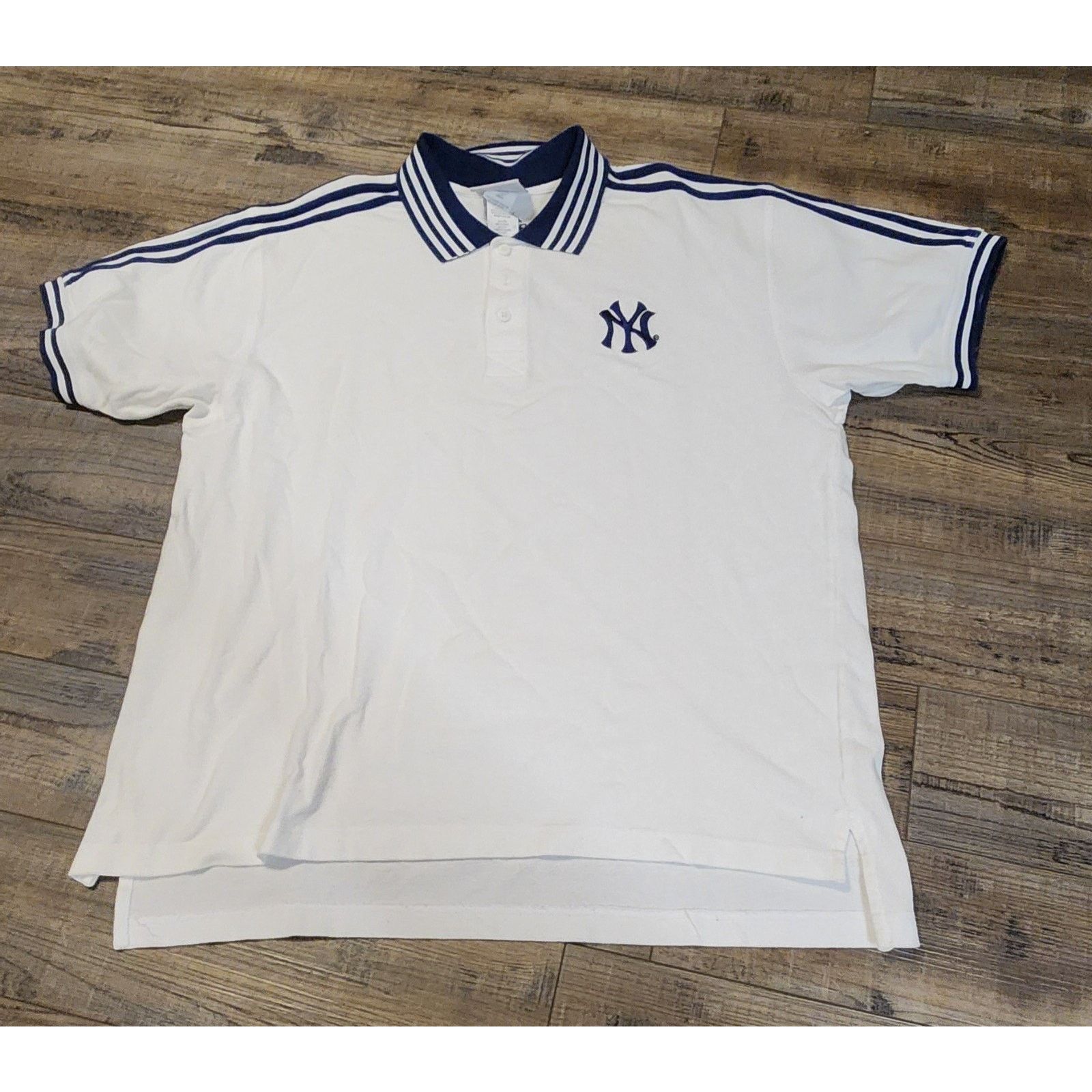 Adidas Adidas New York Yankees Polo White & Blue Shirt XL 2019 Size US XL / EU 56 / 4 - 1 Thumbnail