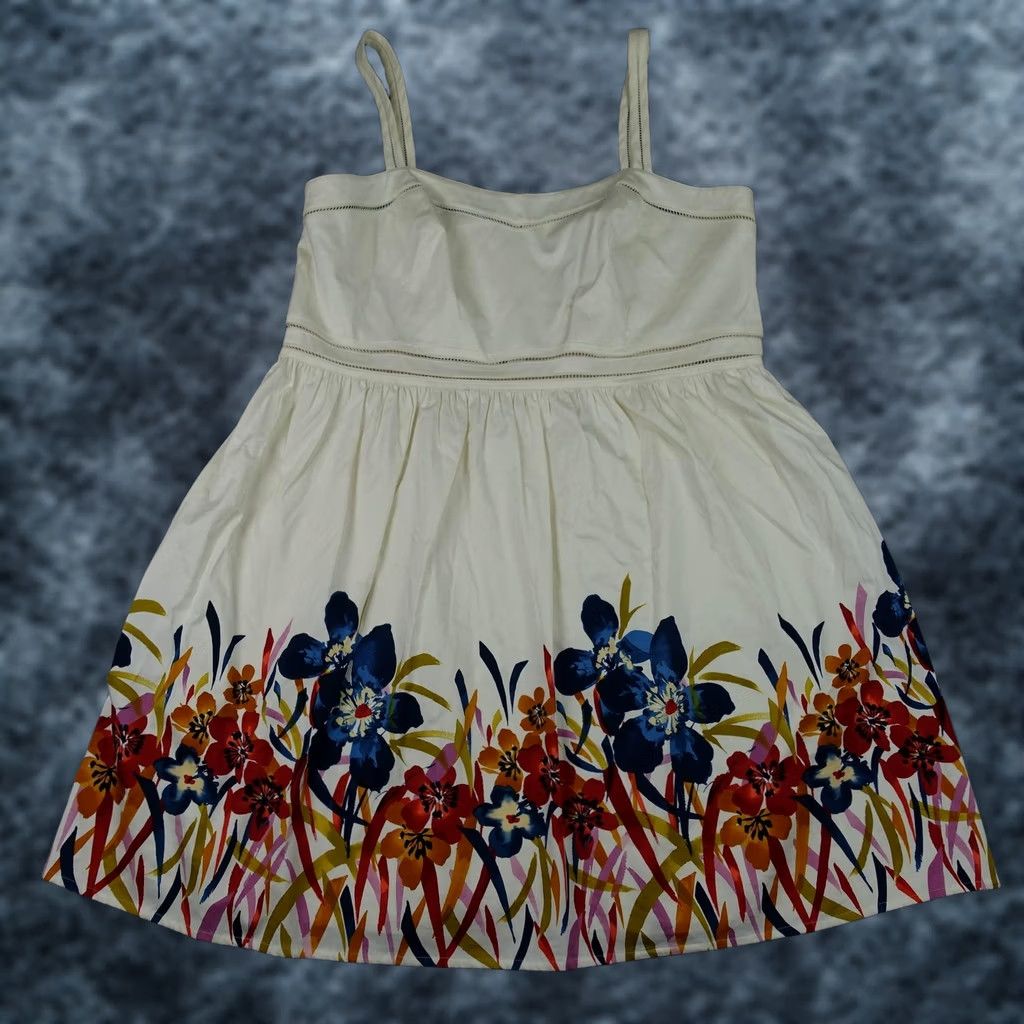 Adrianna Papell Adrianna Papell Dress Womens 24W White Floral Fit & Flare Sleeveless Sundress Size 4XL / US 24-26 - 1 Thumbnail