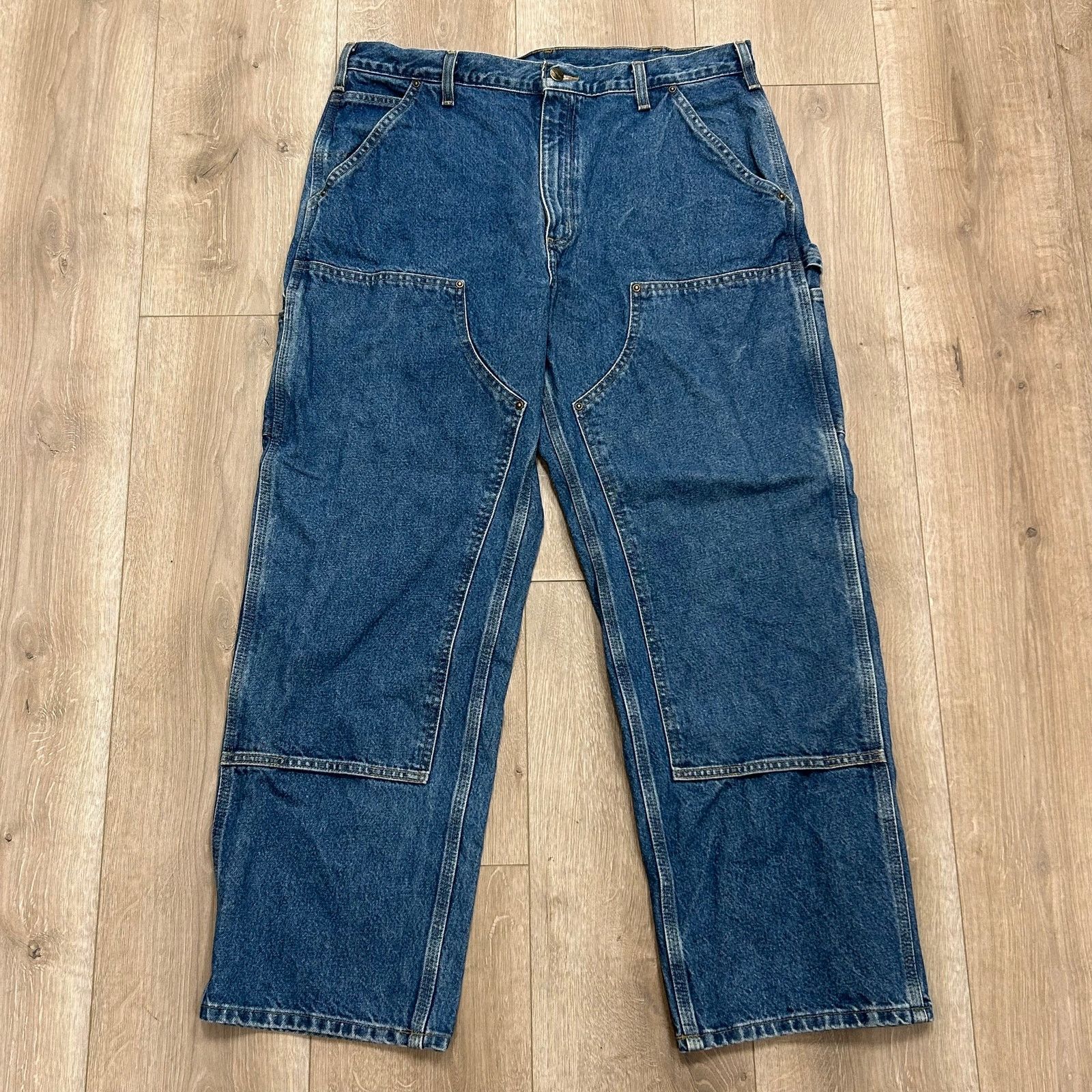 Carhartt Vintage Carhartt Double Knee Workwear Pants Jeans Blue 36x30 Size US 36 / EU 52 - 1 Thumbnail