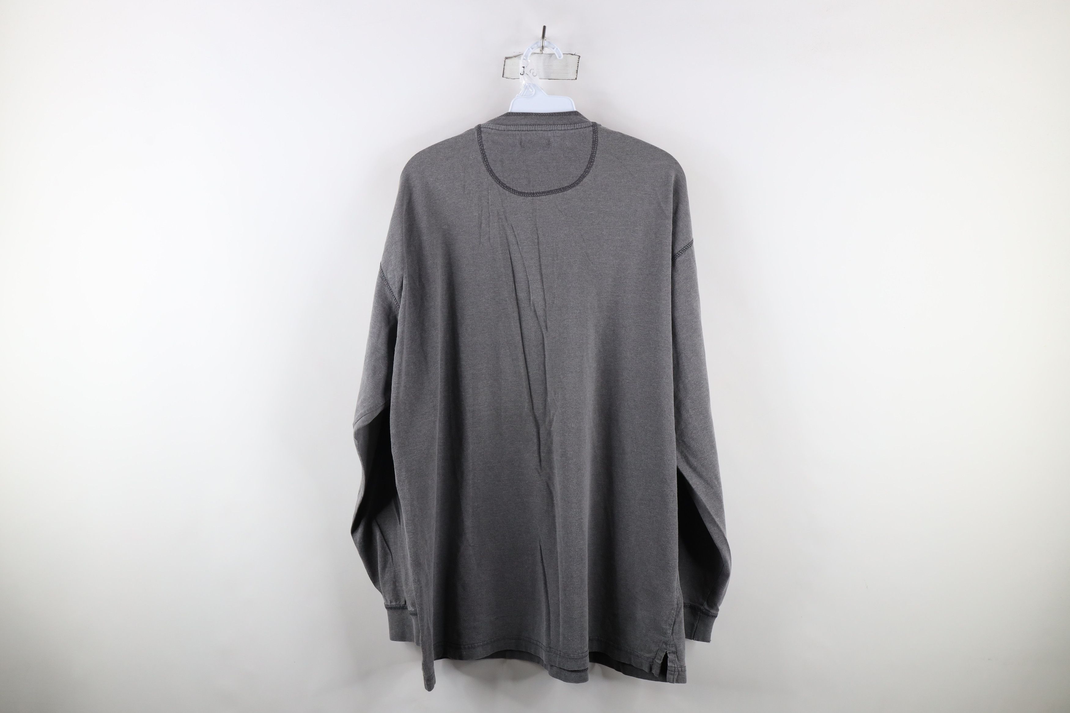 Vintage Vintage 90s Streetwear Blank Long Sleeve Henley T-Shirt Gray Size US XL / EU 56 / 4 - 13 Thumbnail