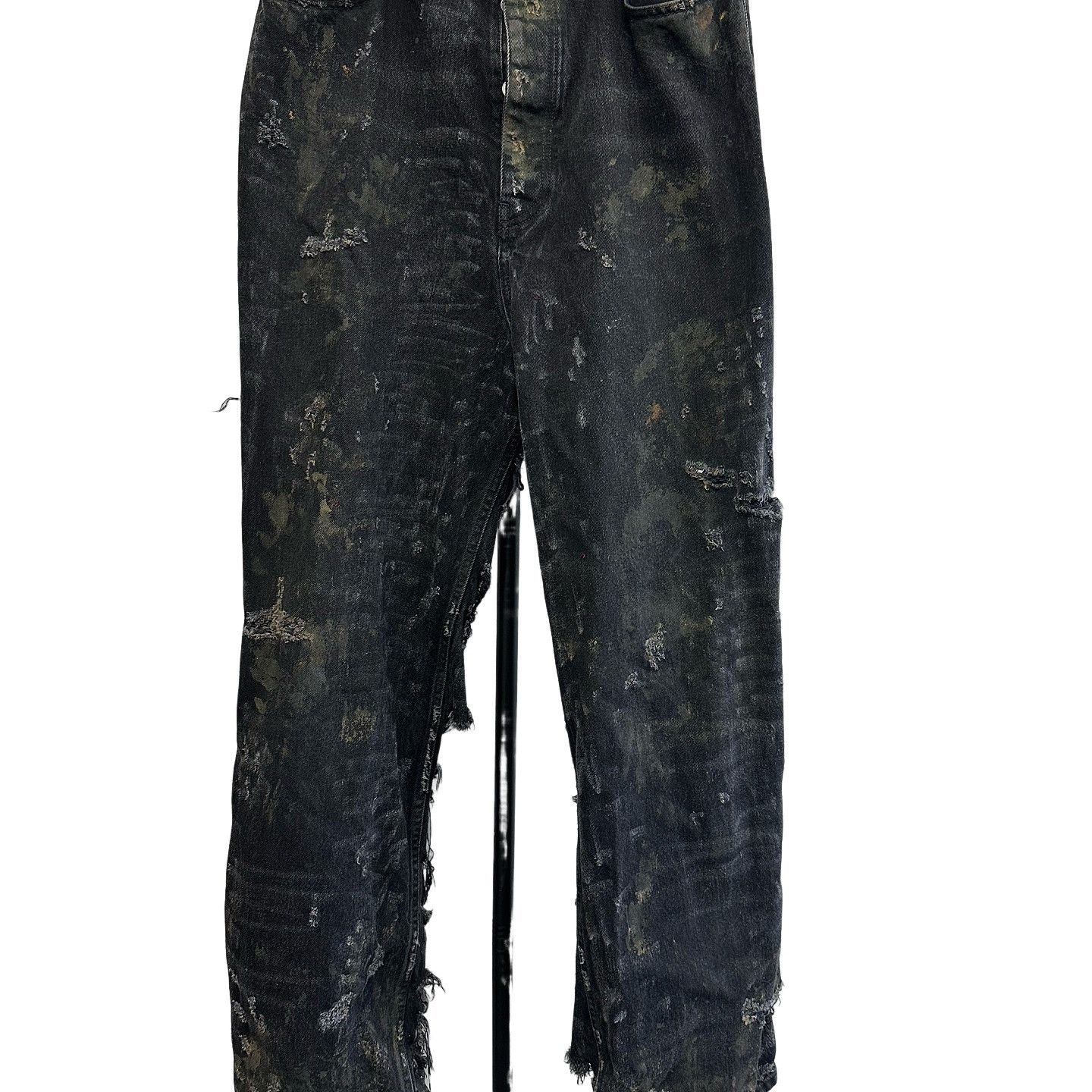 Balenciaga SS18 Archetype Destroyed Knee Black Jeans | Grailed