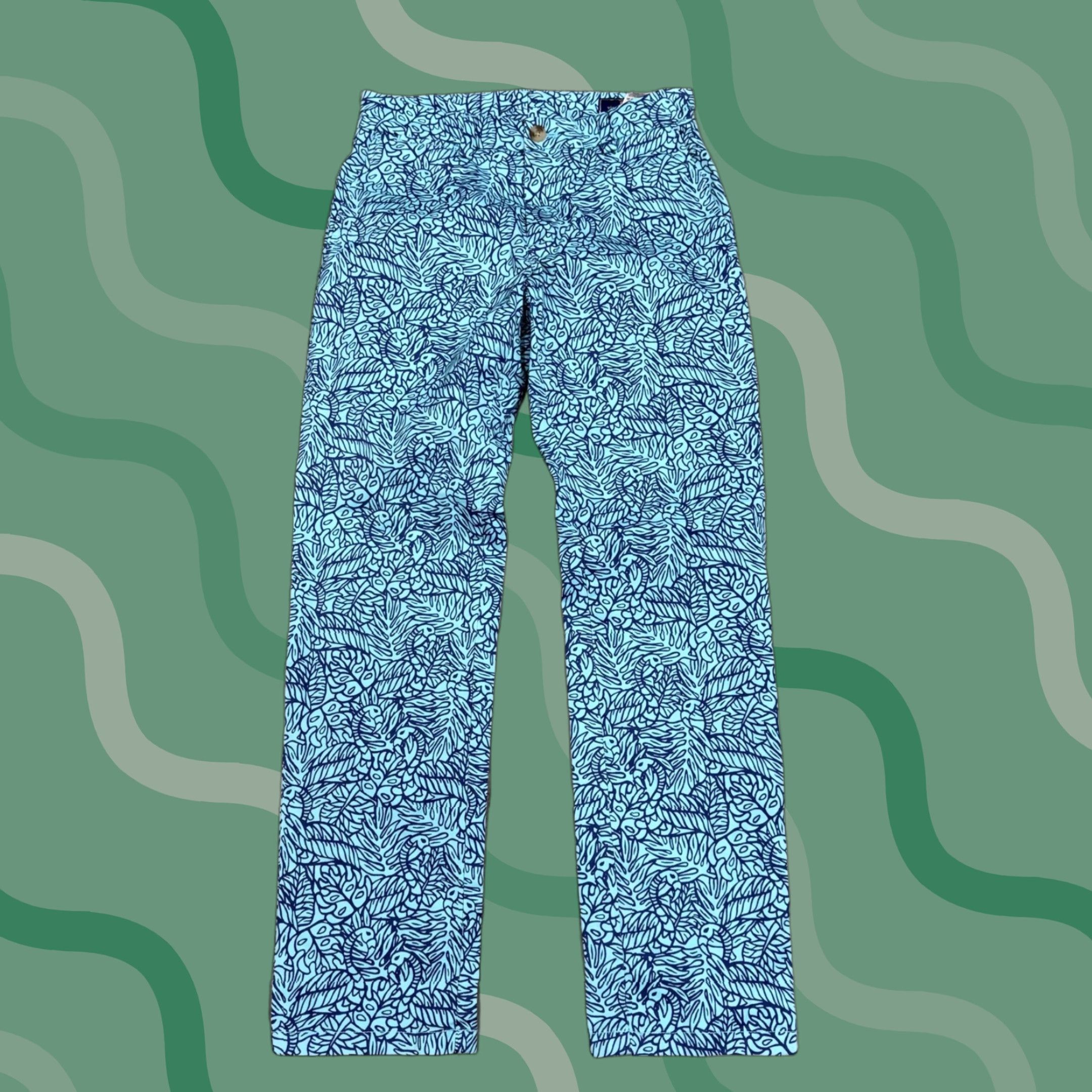 Vineyard Vines Vineyard Vines Pants Mens 28x30 Blue Floral Leaf Chino Stretch Beach Tropical Size US 28 / EU 44 - 1 Thumbnail