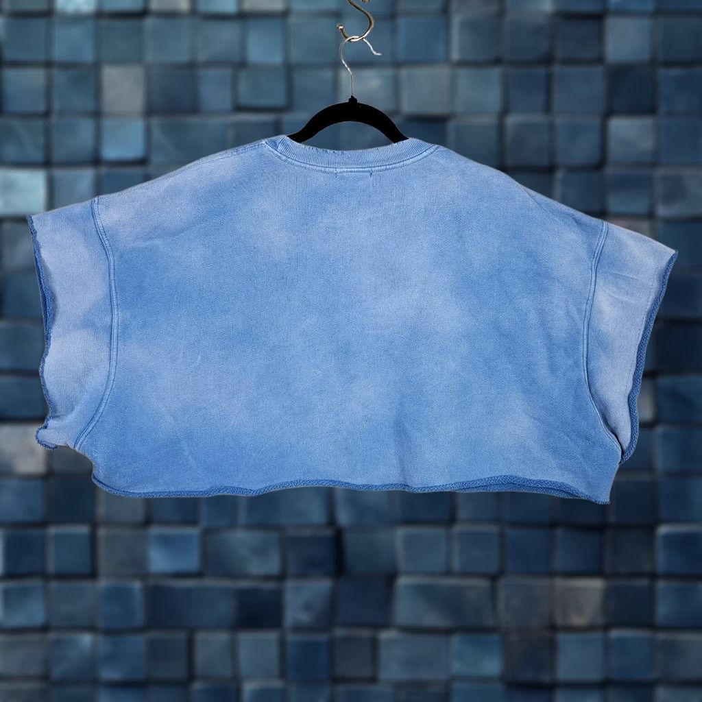 Madhappy MADHAPPY Women's Blue Acid Wash Cropped Sweatshirt Top Regular Size L Size L / US 10 / IT 46 - 1 Thumbnail