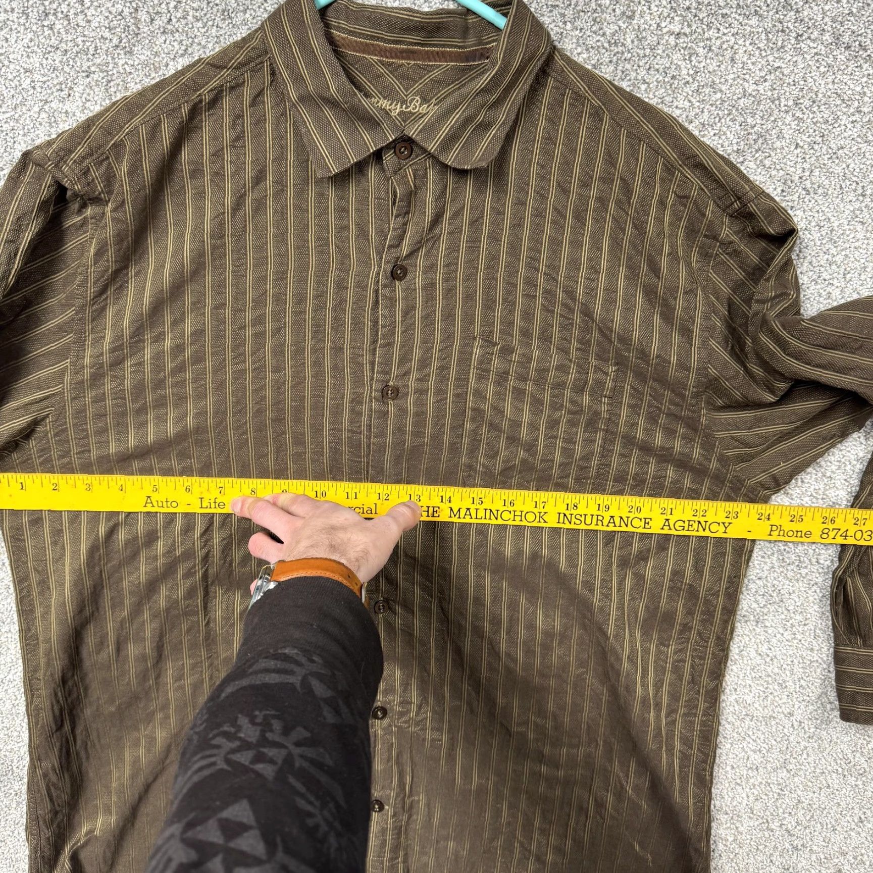 Tommy Bahama VINTAGE Tommy Bahama Shirt XL Stripe Cotton Silk Relaxed Luxury Coastal Dad Shirt Size US XL / EU 56 / 4 - 3 Thumbnail
