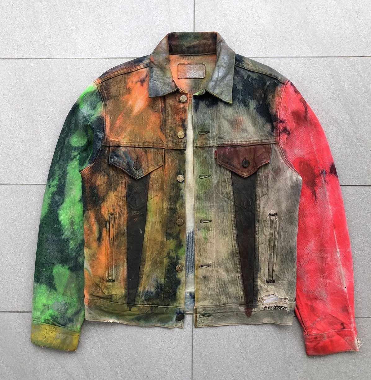 Levi's Vintage Clothing Vintage 80s Levis Custom Painted Distressed Denim Jacket 🇺🇸 Size US M / EU 48-50 / 2 - 15 Thumbnail