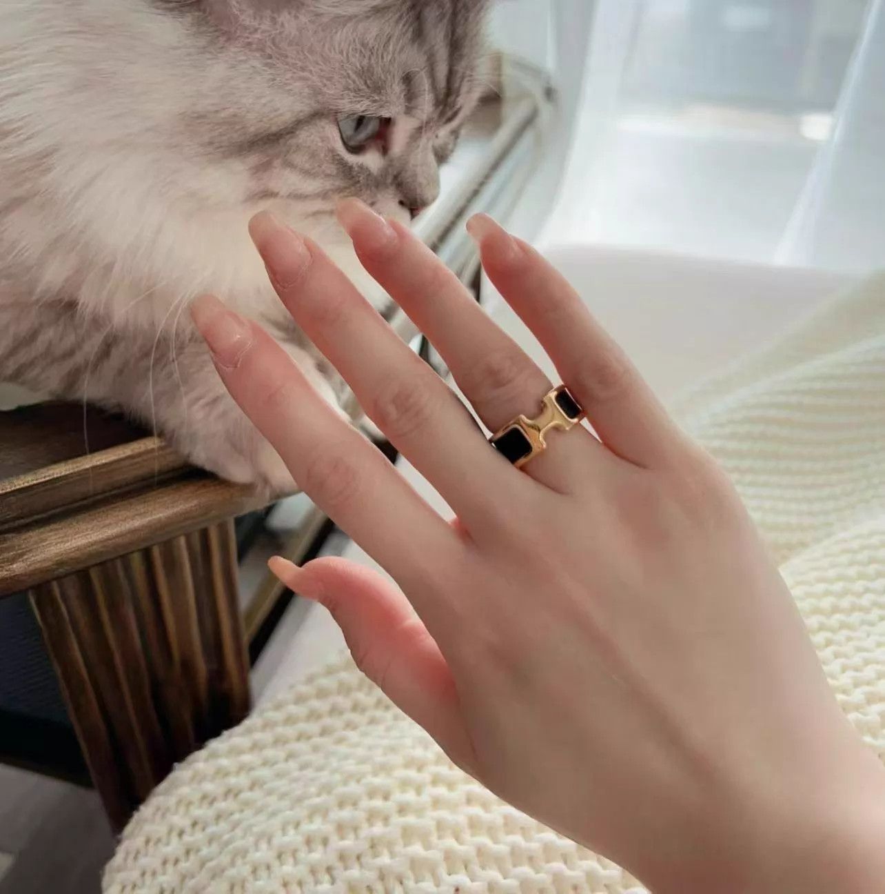 Hermes Hermes Olympe H Ring Calfskin Gold M Size ONE SIZE - 9 Thumbnail