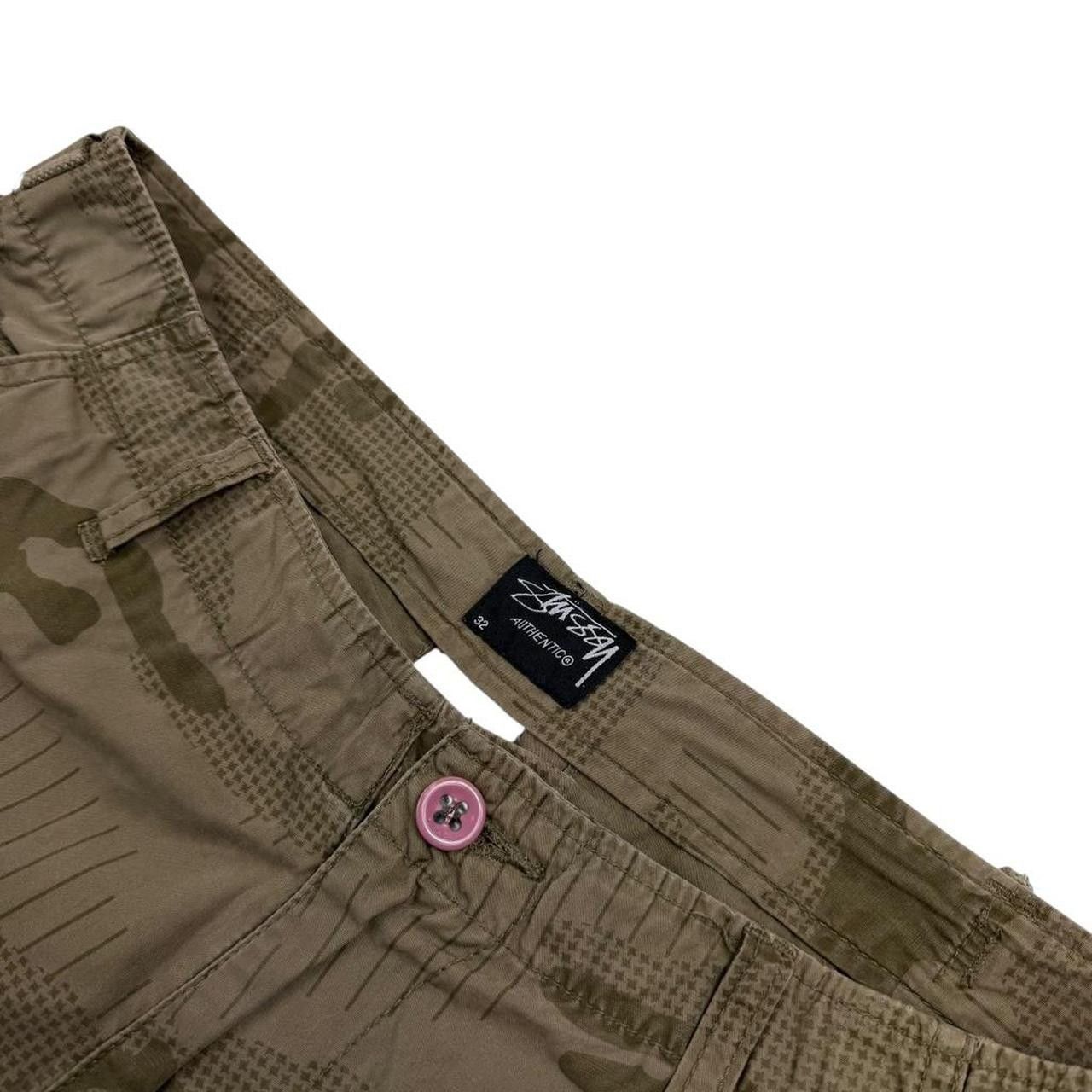 Stussy Vintage 2000s Stussy Camo Cargo Trousers Khaki - Waist: 33” Size US 33 - 6 Thumbnail