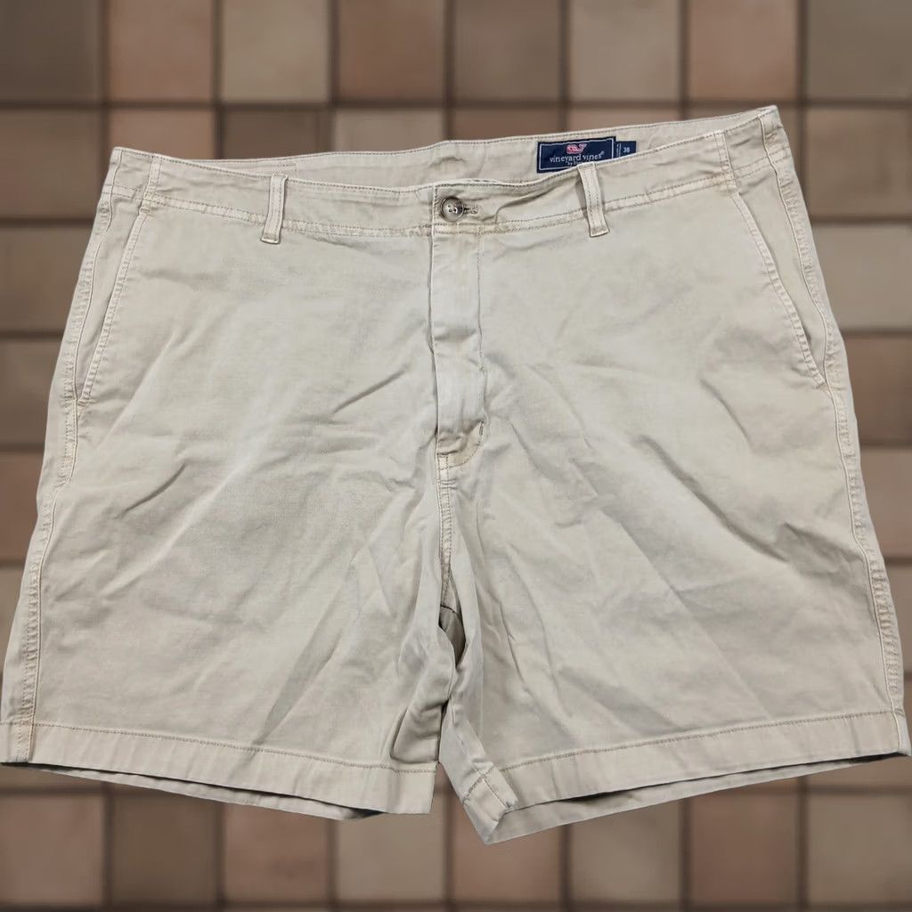 Vineyard Vines Vineyard Vines Mens Beige Classic Fit Stretch Chino Shorts Cotton Spandex Size 38 Size US 38 / EU 54 - 1 Thumbnail