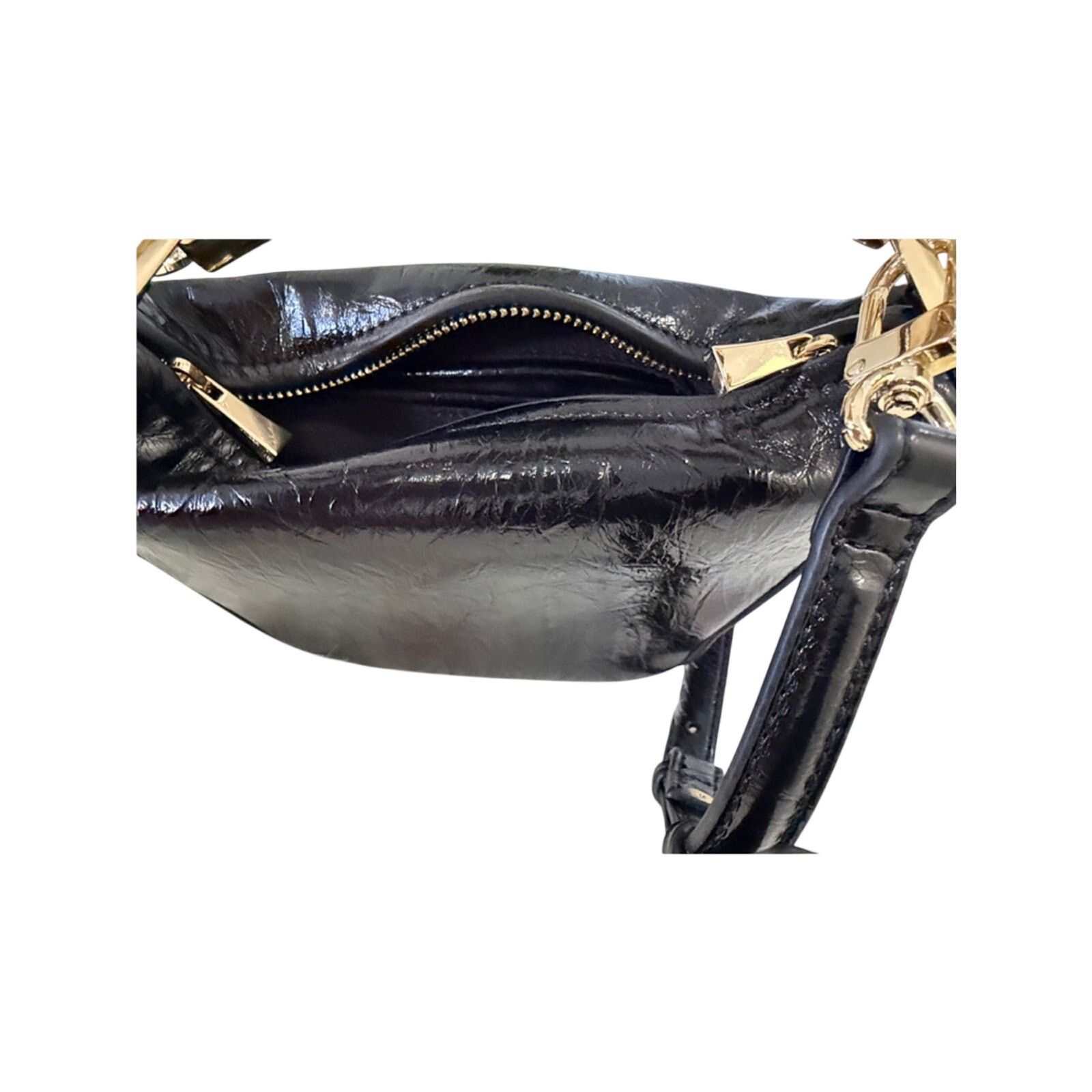 Zara ZARA Mini Bucket Black Bag with Metallic Gold Handle Size ONE SIZE - 2 Thumbnail