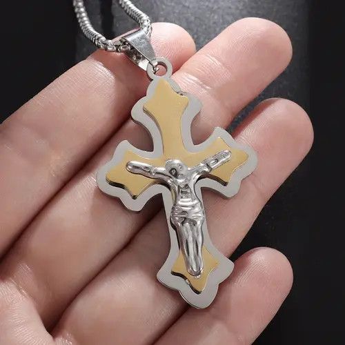 Vintage Multilayer Good Friday Cross Necklace Size ONE SIZE - 4 Thumbnail