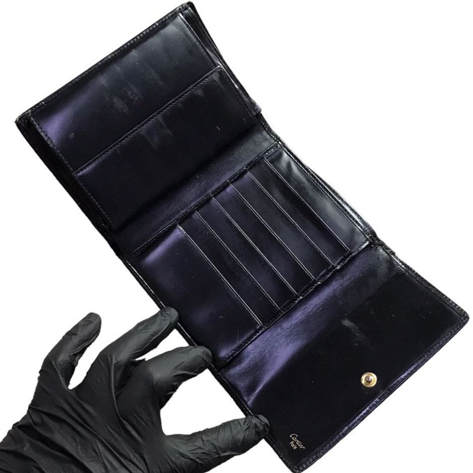 Cartier × Leather × Vintage Vintage Cartier Panthers Black Leather Wallet Size ONE SIZE - 3 Thumbnail