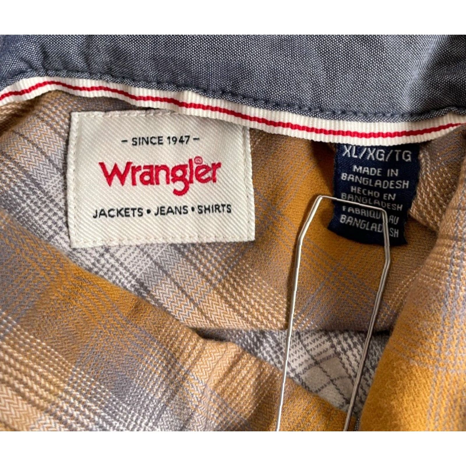 Wrangler Wrangler Western Style Shirt Adult XL Brown Plaid Long Sleeve Snap Button Casual Mens Size US XL / EU 56 / 4 - 4 Thumbnail