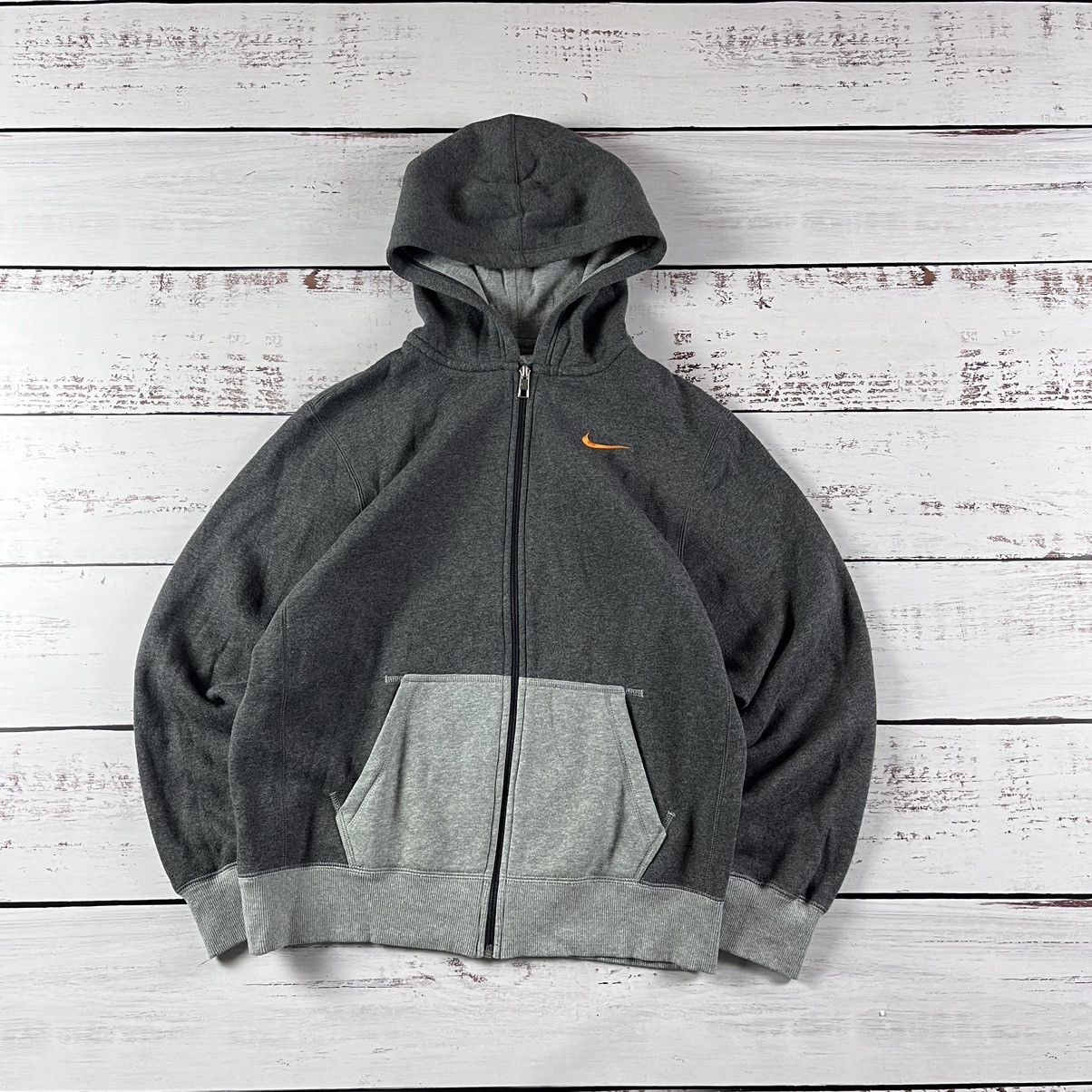 Nike × Vintage 00s Vintage Nike Zip Hoodie Sportswear Swoosh Size US L / EU 52-54 / 3 - 1 Thumbnail
