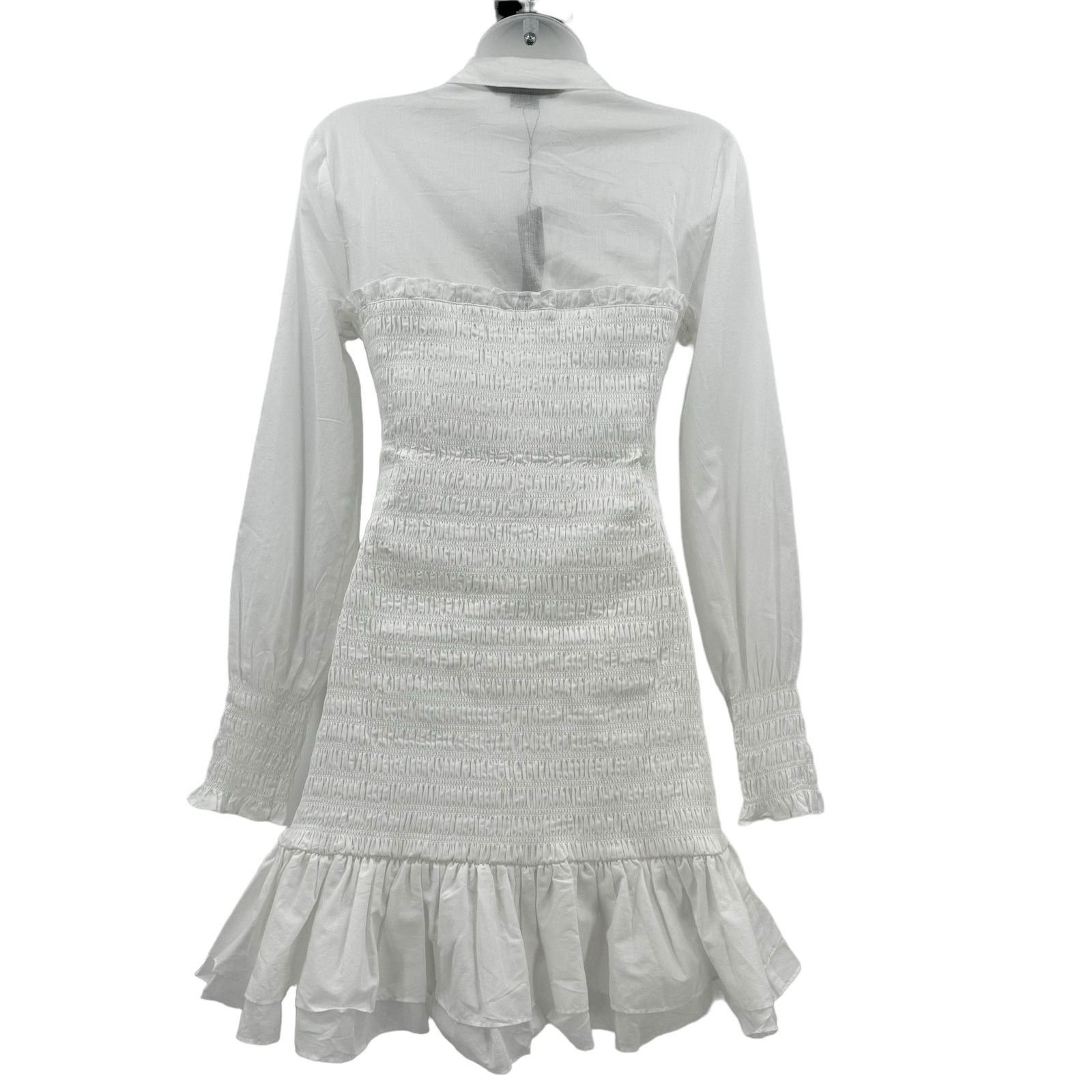 Veronica Beard Veronica Beard Kelsey Smocked Cotton Shirt Dress Size 2 NWT Size XS / US 0-2 / IT 36-38 - 4 Thumbnail