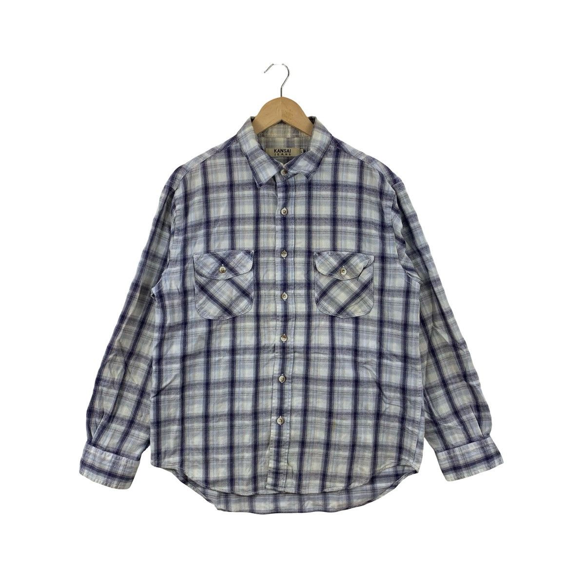 Kansai Yamamoto Vintage Kansai Jeans Plaid Button-Up Shirt Check Flannel Size US L / EU 52-54 / 3 - 1 Thumbnail