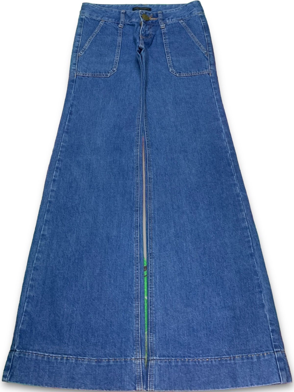Japanese Brand Vintage Japanese Blue Wash Distressed Fatigue Flare Jeans Size 30" / US 8 / IT 44 - 1 Thumbnail