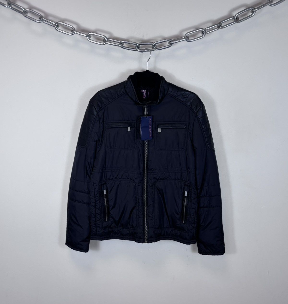 Trussardi Trussardi Jeans NWT Men’s Black Italian Luxury Bomber Jacket Size US M / EU 48-50 / 2 - 1 Thumbnail