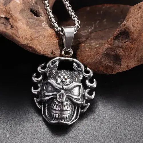 VIBE Flame Demon Skull Pendant Necklace Size ONE SIZE - 3 Thumbnail