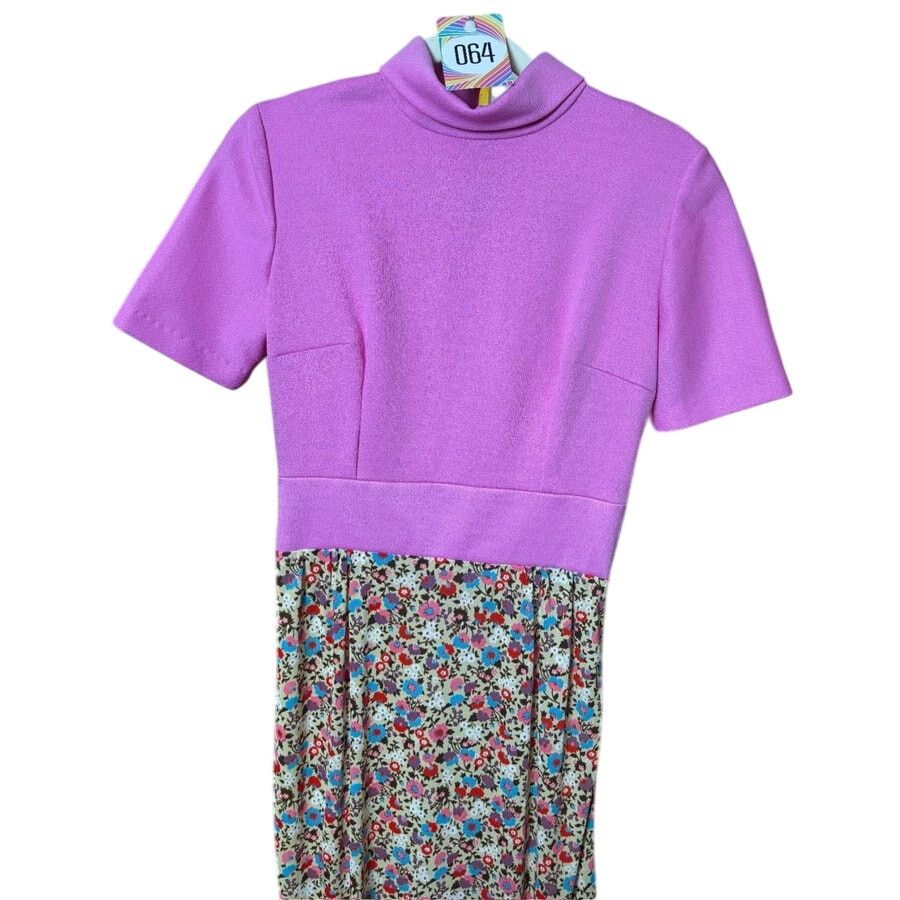 Vintage Vintage 60s/70s Pink Floral Short Sleeve Maxi Dress XS Small Size XS / US 0-2 / IT 36-38 - 3 Thumbnail