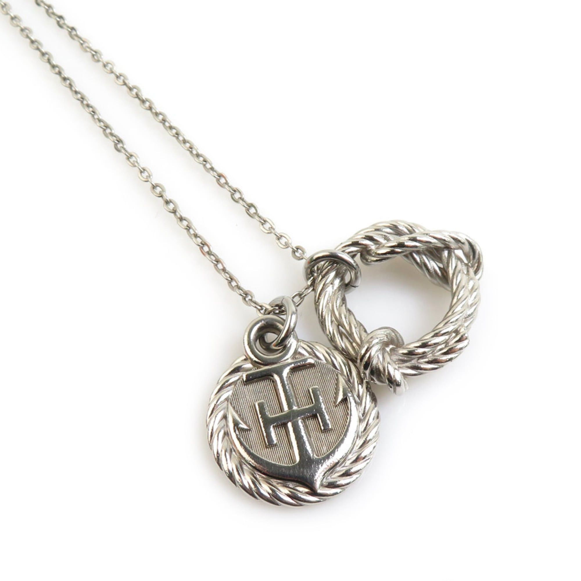 Hermes Hermes Hermès Cortage Rope Necklace in Silver, Women's, 56520a Size ONE SIZE - 1 Thumbnail