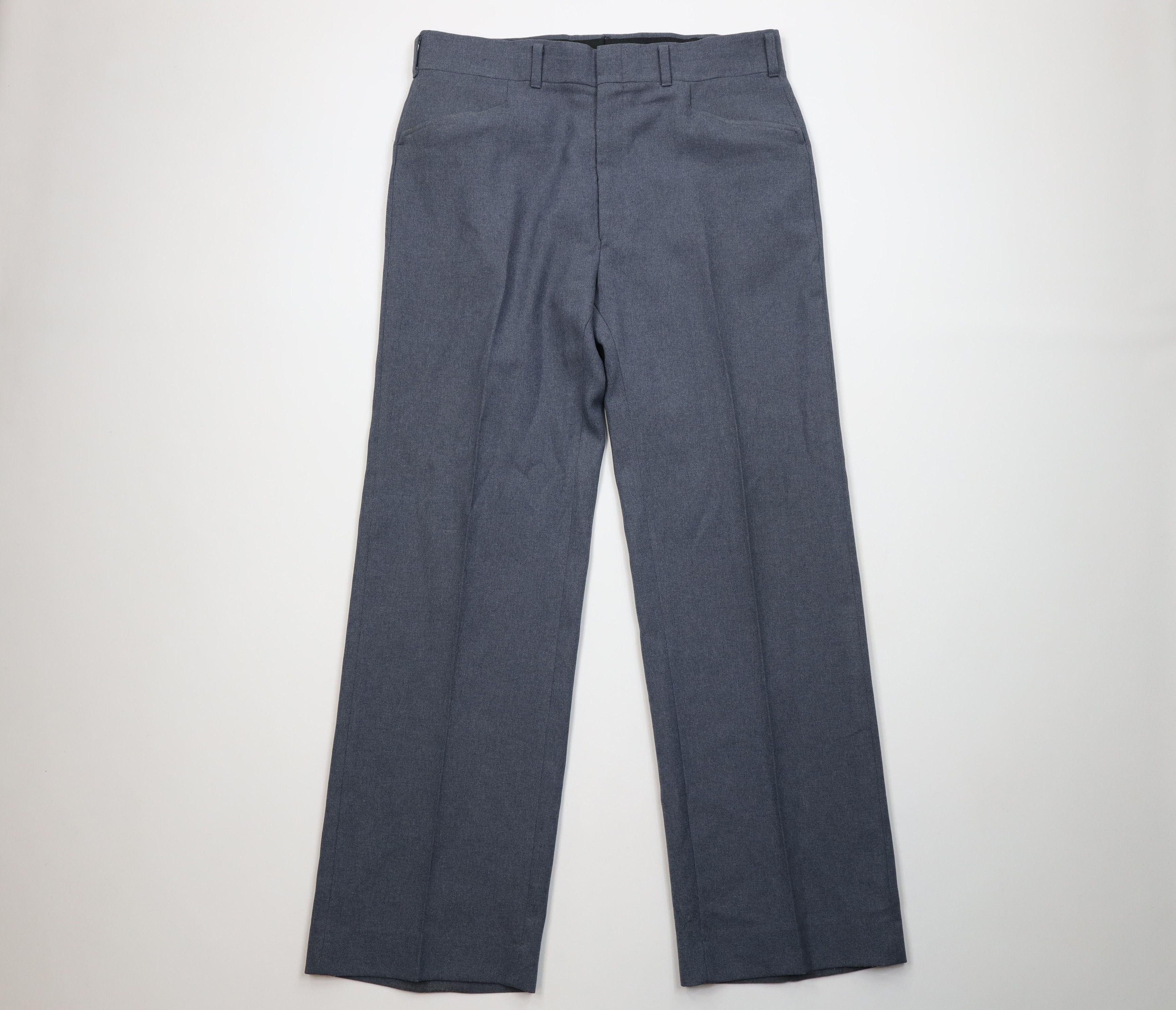 Vintage Vintage 70s Streetwear Knit Bell Bottoms Pants Blue USA Size US 36 / EU 52 - 1 Thumbnail