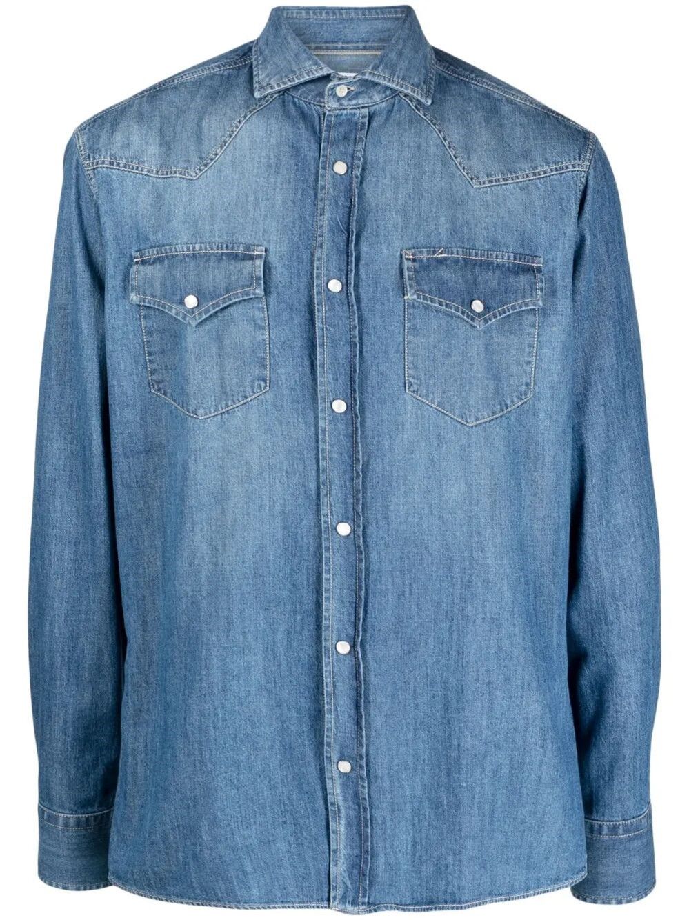 Brunello Cucinelli Denim Shirt Size US M / EU 48-50 / 2 - 1 Thumbnail