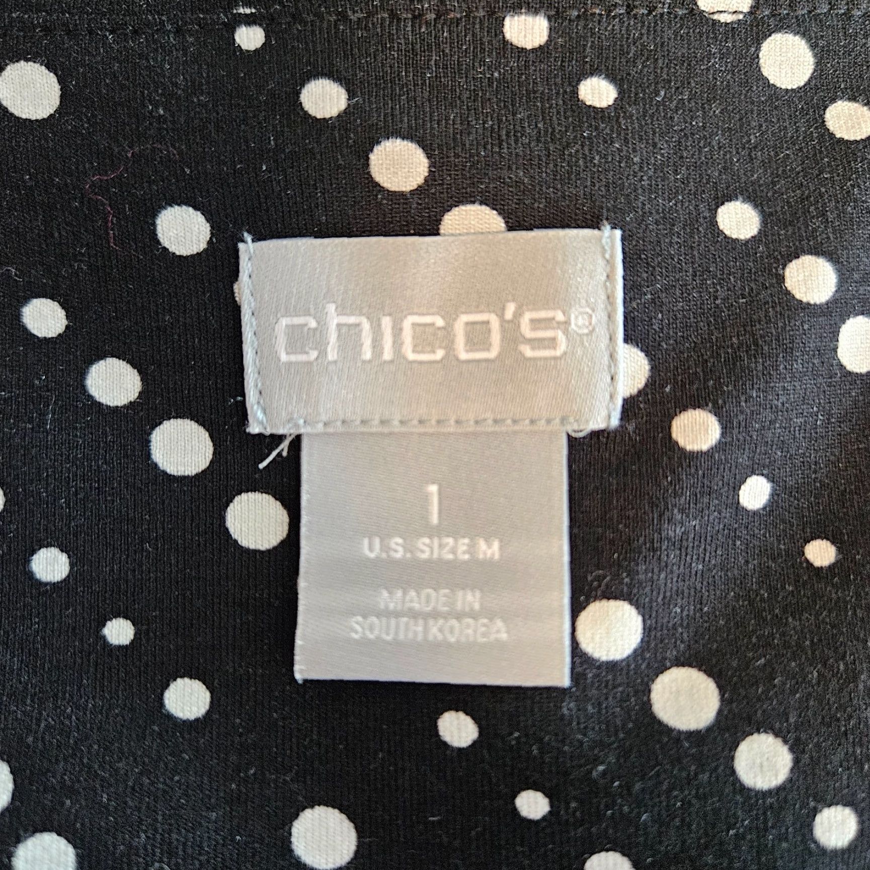 Vintage Chico's Womens Top Blouse 3/4 Sleeve Medium Black White Rayon Blend Shirt Womens Size M / US 6-8 / IT 42-44 - 5 Thumbnail