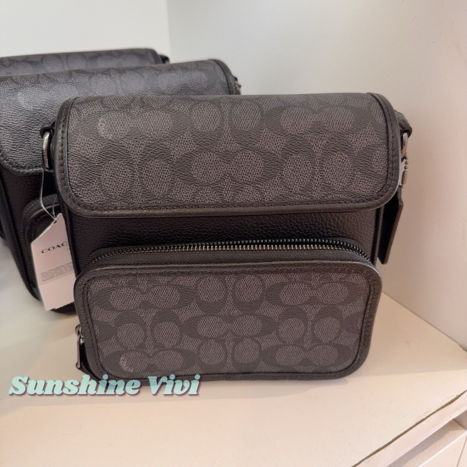 Coach NWT Coach CZ396 Sullivan Flap Crossbody Bag CHARCOAL/BLACK Size ONE SIZE - 1 Thumbnail