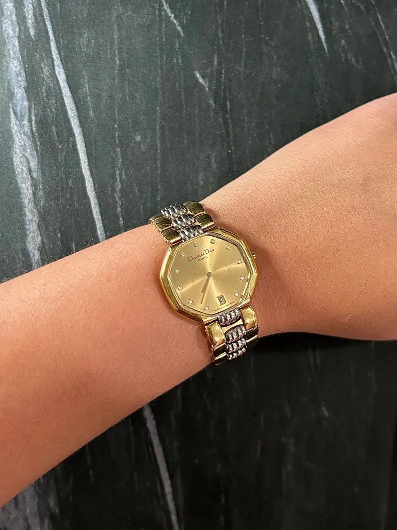 Dior Vintage Christian Dior Two Tone Octagon Womens Watch Size ONE SIZE - 1 Thumbnail