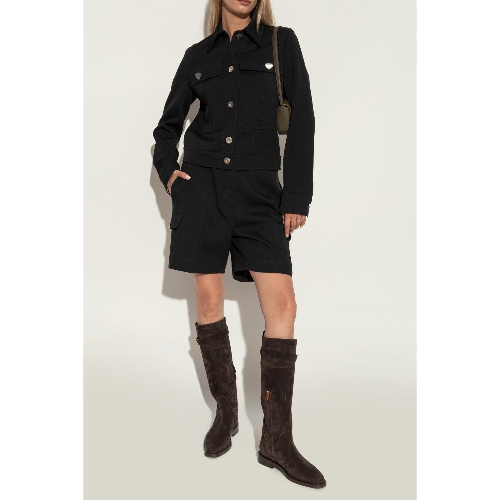 Salvatore Ferragamo FERRAGAMO ROLY BLACK LEATHER SUEDE GANCINI TALL BOOTS 9.5 C Size US 9.5 / IT 39.5 - 6 Thumbnail
