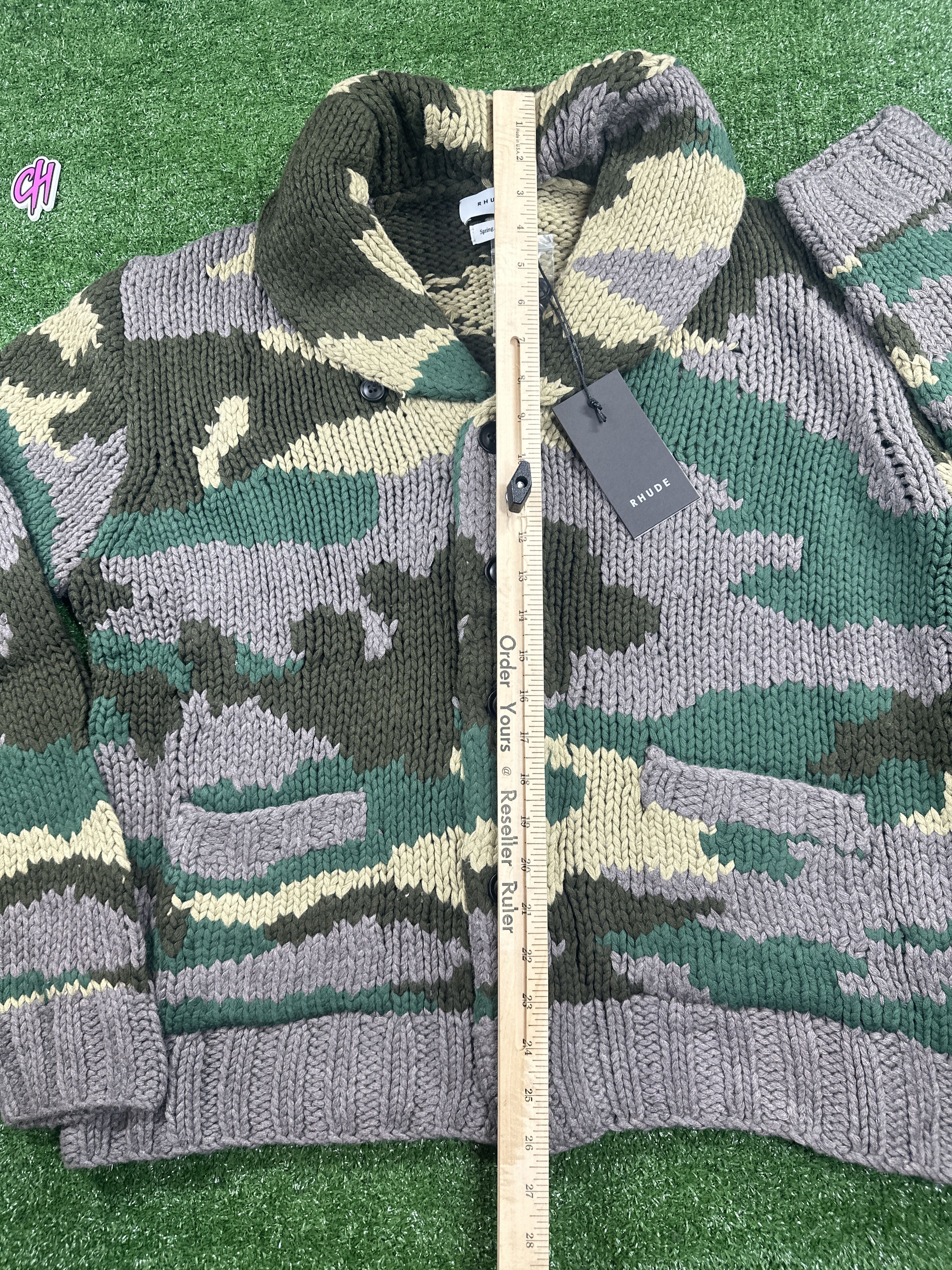 Rhude Rhude Heavyweight Knit Men's Camo Cardigan - Size Large Size US L / EU 52-54 / 3 - 6 Thumbnail