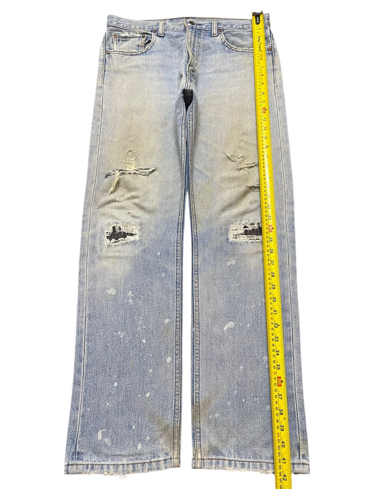 Levi's Vintage 90s Levis 505 Mud Wash Distress Painted Style Jeans Size US 33 - 13 Thumbnail