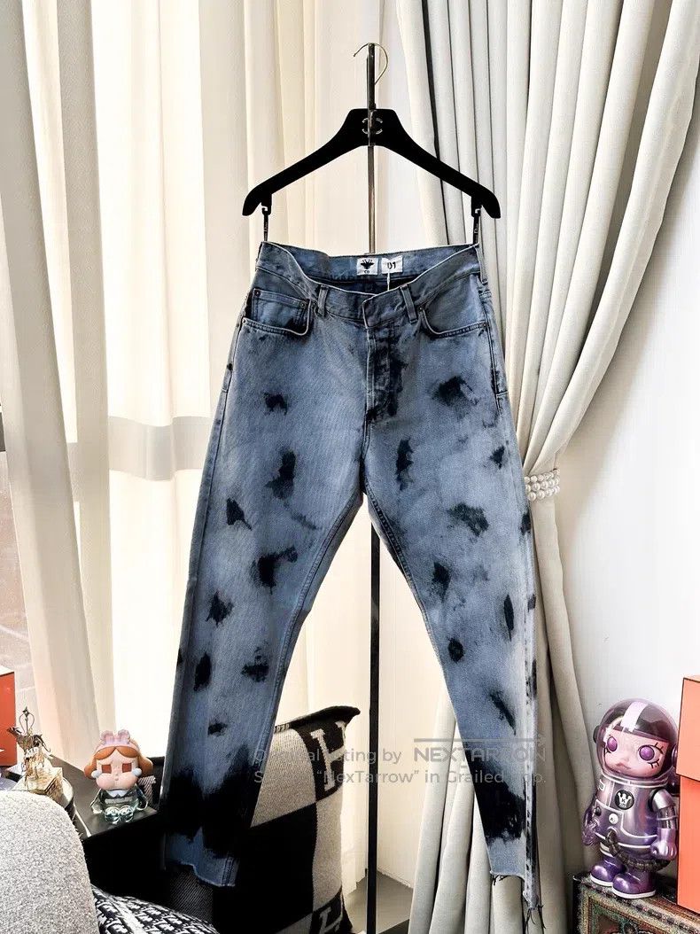 Dior Dior Blue and black tie-dyed denim trousers Size 25" / US 0 / IT 36 - 1 Thumbnail