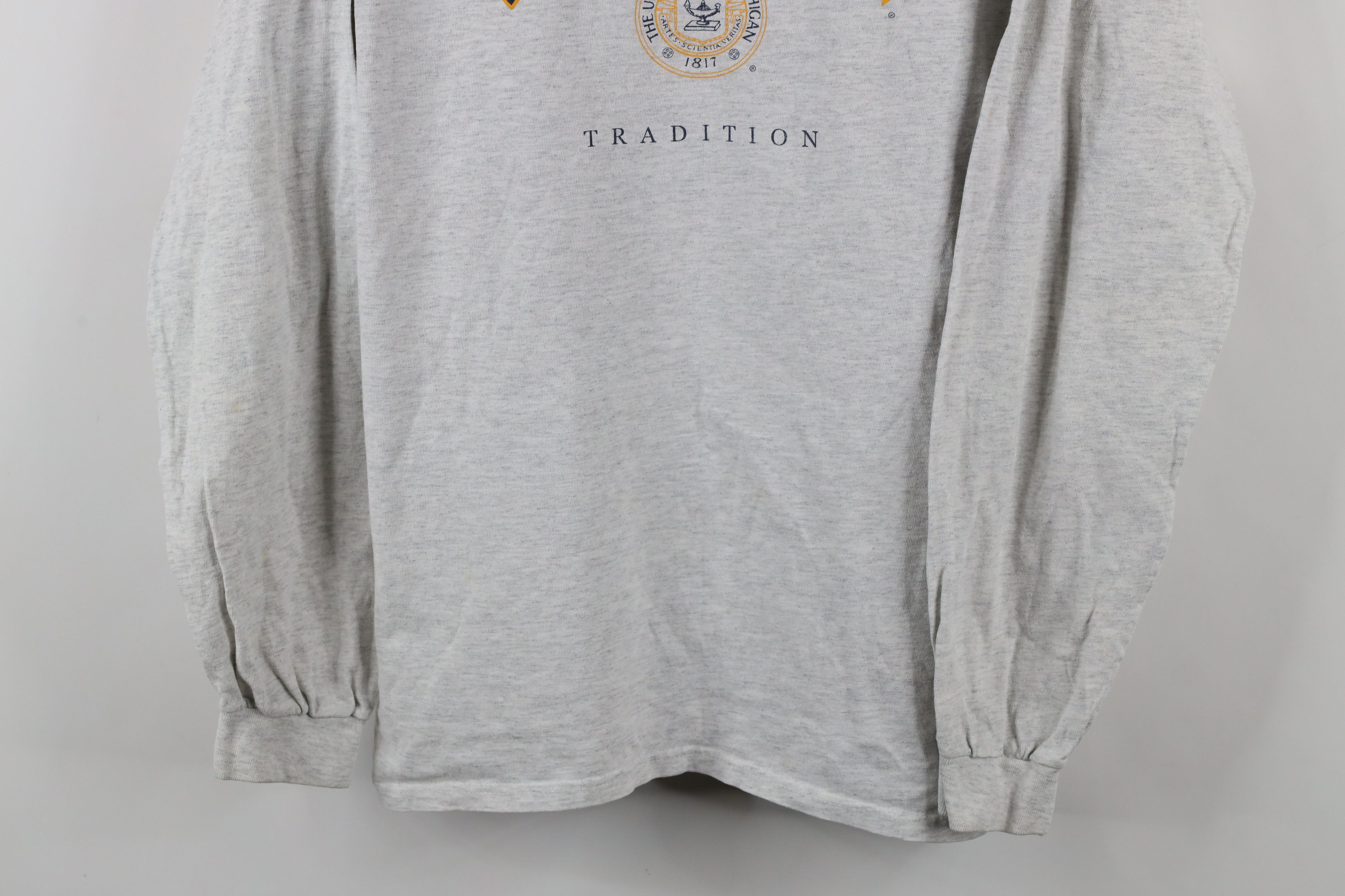 Vintage Vintage 90s University of Michigan Long Sleeve T-Shirt USA Size US L / EU 52-54 / 3 - 3 Thumbnail