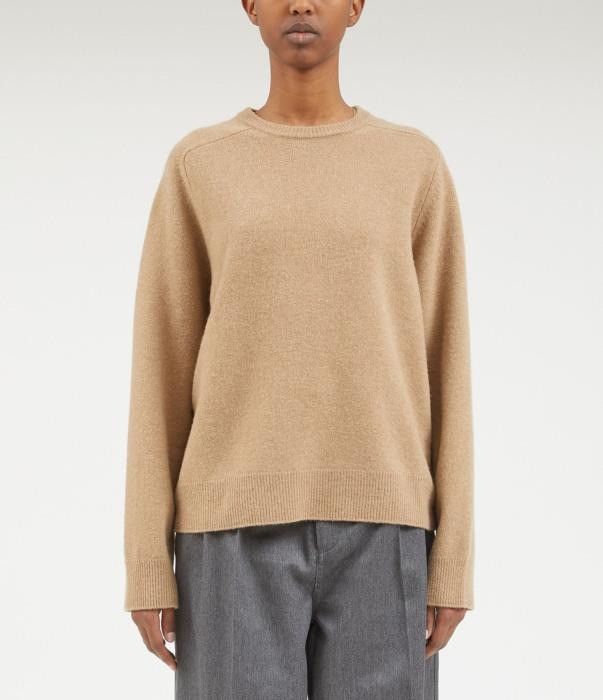 Maison Margiela o1bcso1str0526 Pure Wool Crewneck Sweater in Beige Size L / US 10 / IT 46 - 1 Thumbnail