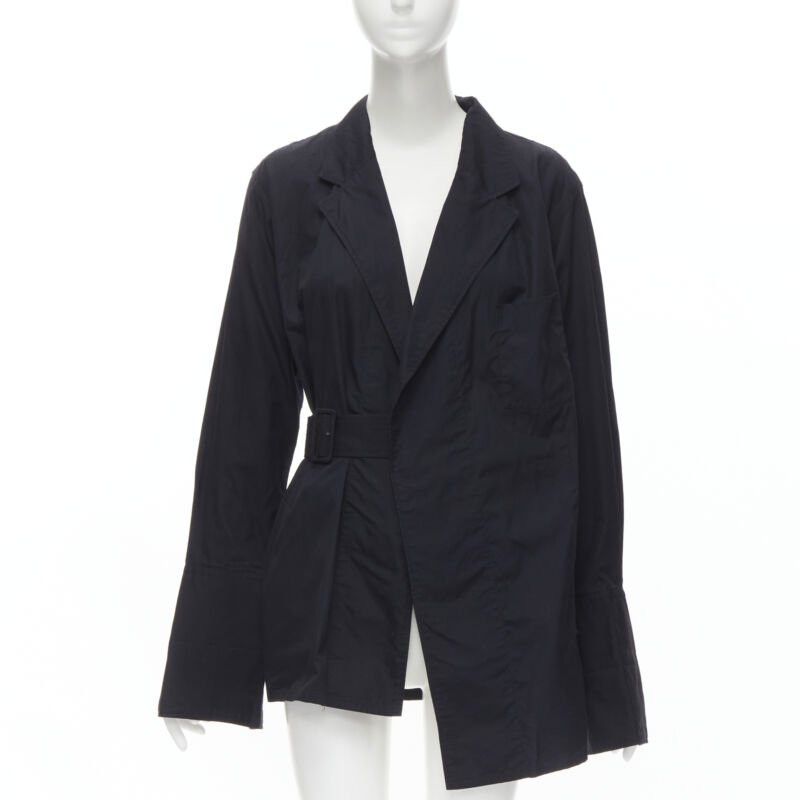 Comme des Garcons COMME DES GARCONS Vintage 1980s black asymmetric belted deconstructed blazer M Size M / US 6-8 / IT 42-44 - 1 Thumbnail