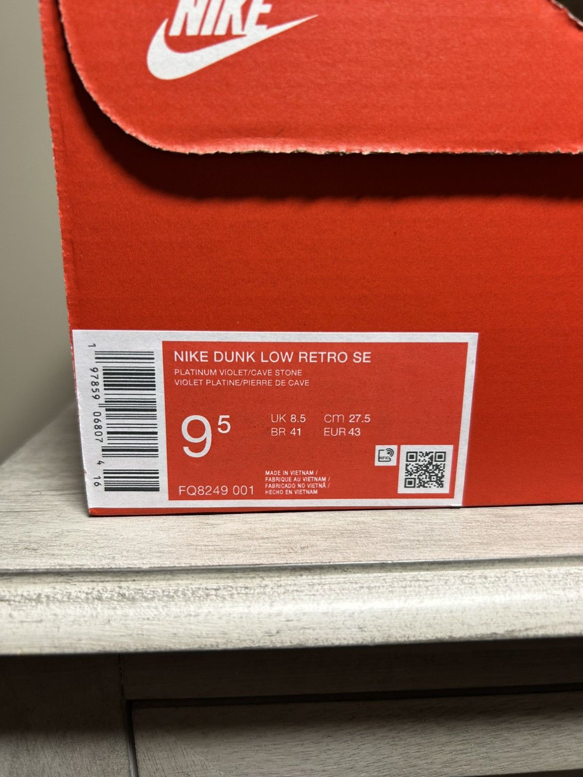 Nike Nike Dunk Low SE ‘Platinum Violet Cave Stone’ Size US 9.5 / EU 42-43 - 7 Thumbnail