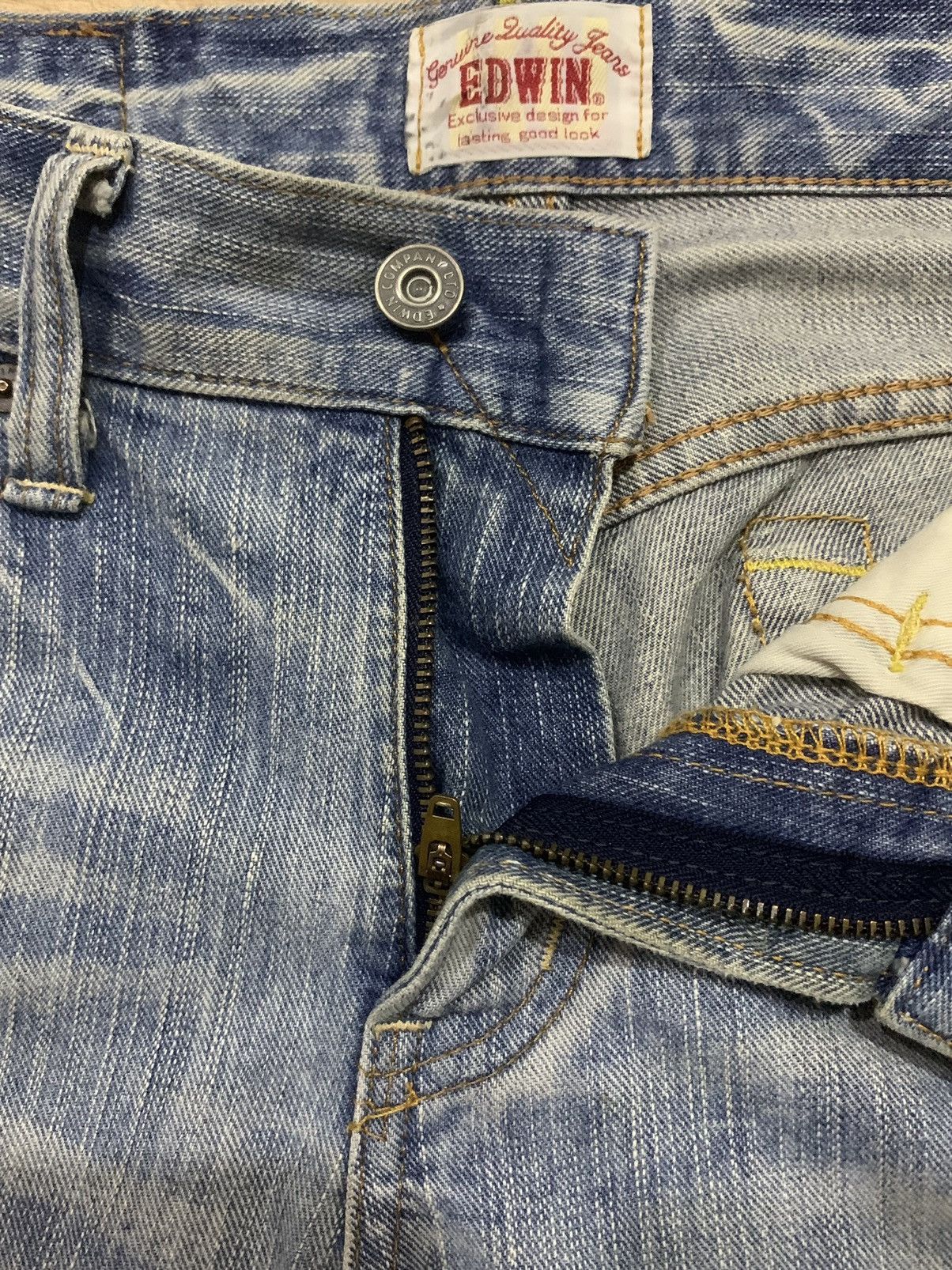 Edwin × If Six Was Nine × Margaret Howell Edwin EV Blue Mud Wash Style Kapital Patches Distress Jeans Size US 31 - 9 Thumbnail
