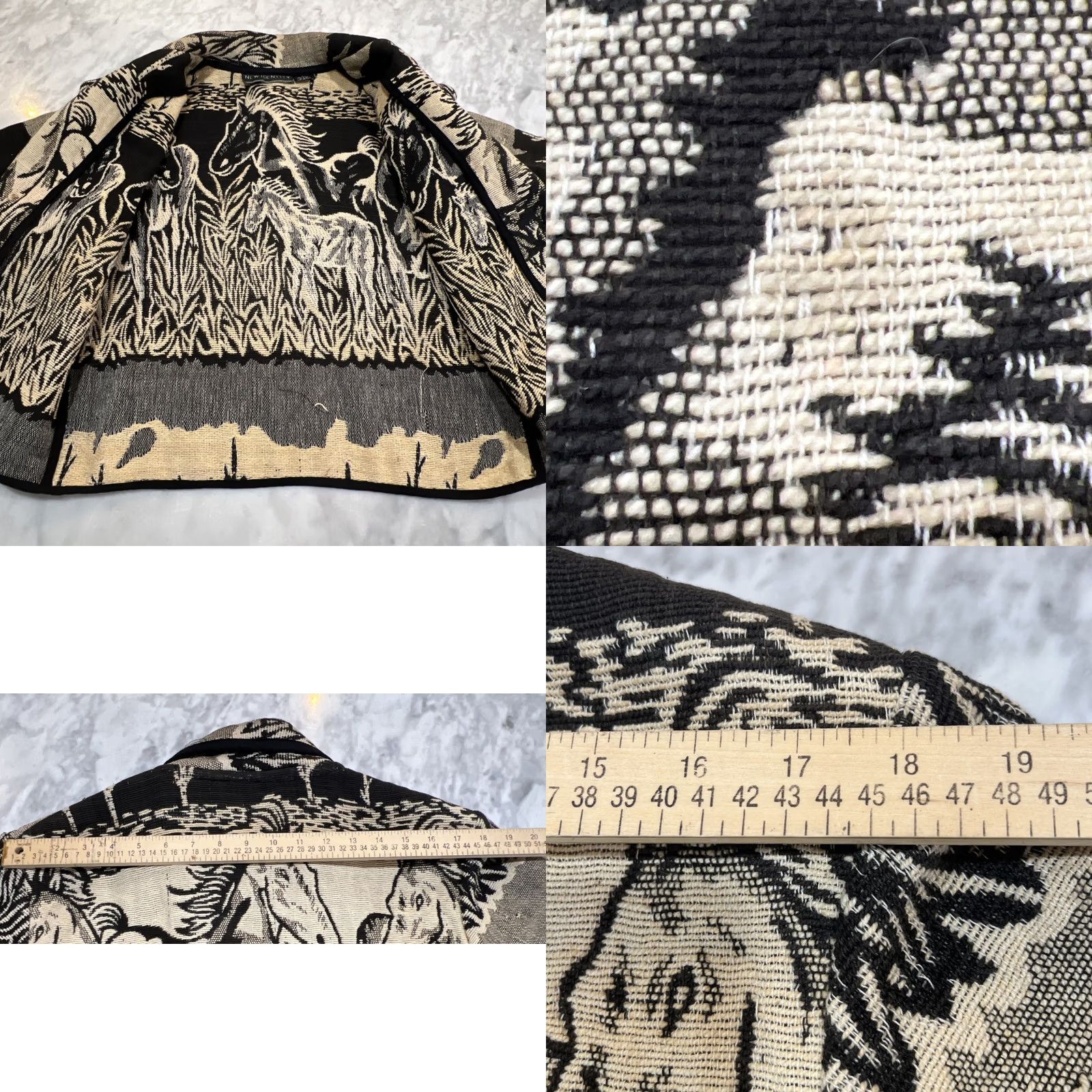 Vintage VINTAGE Brown Cropped Jacket Women's M Cotton Equestrian Horse Cactus Size M / US 6-8 / IT 42-44 - 8 Thumbnail