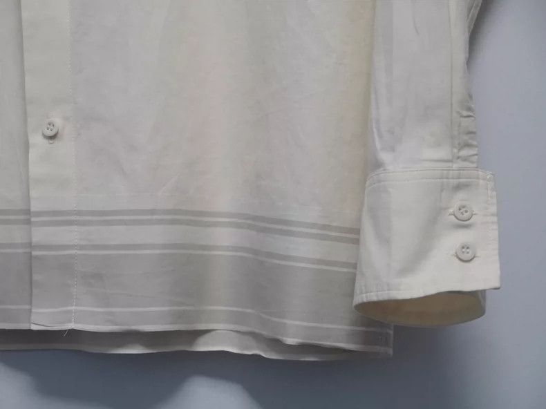 Yohji Yamamoto Yohji Yamamoto 2002 SS Striped Cream Shirt 2505-Nextarrow Size US XL / EU 56 / 4 - 4 Thumbnail